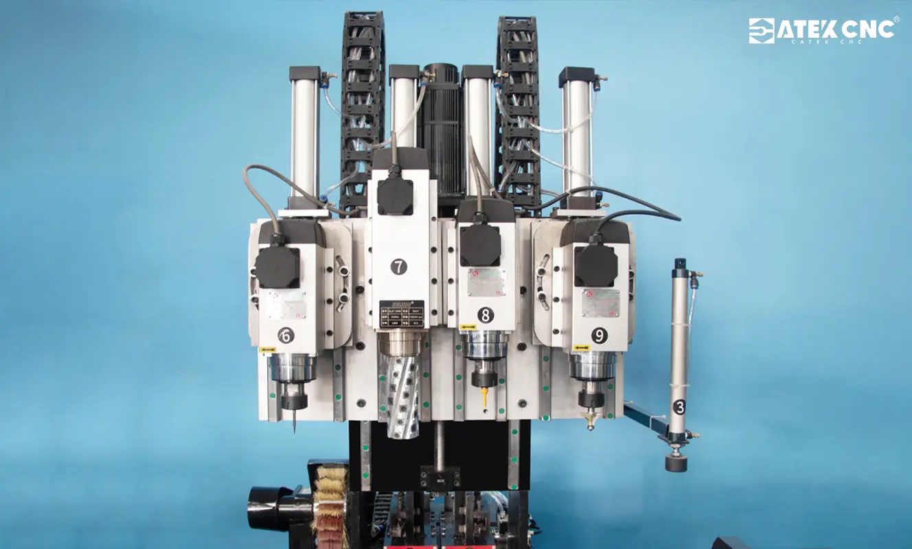 Multi-functional CNC Wood Lathe four-spindle functional area