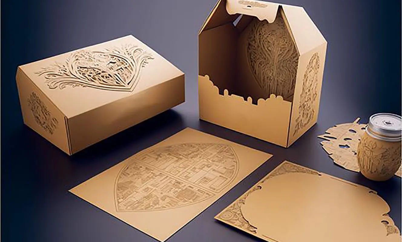 CO2 laser cutting machine engraving intricate patterns on paper with fine details and precision