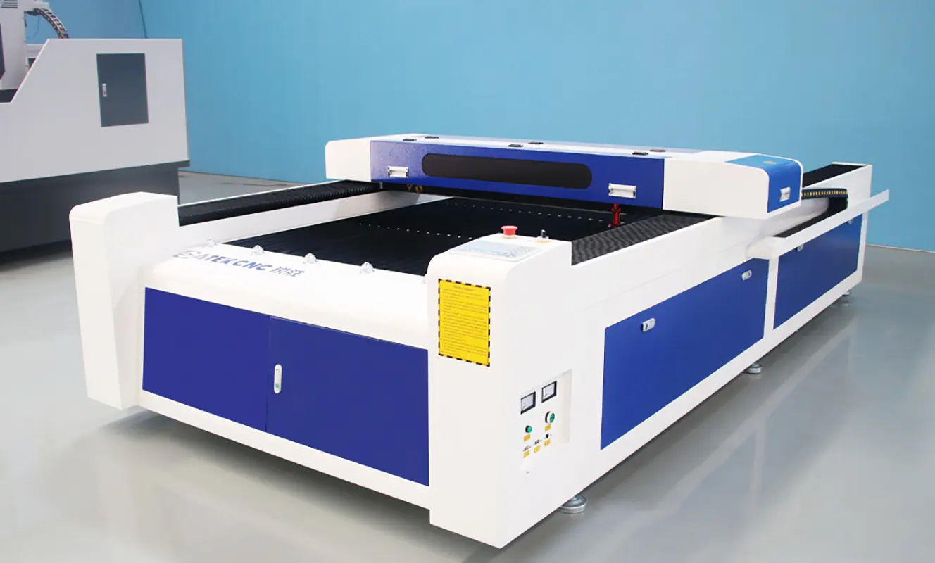 Large-format CO2 laser cutter for processing oversized sheets and large non-metallic materials