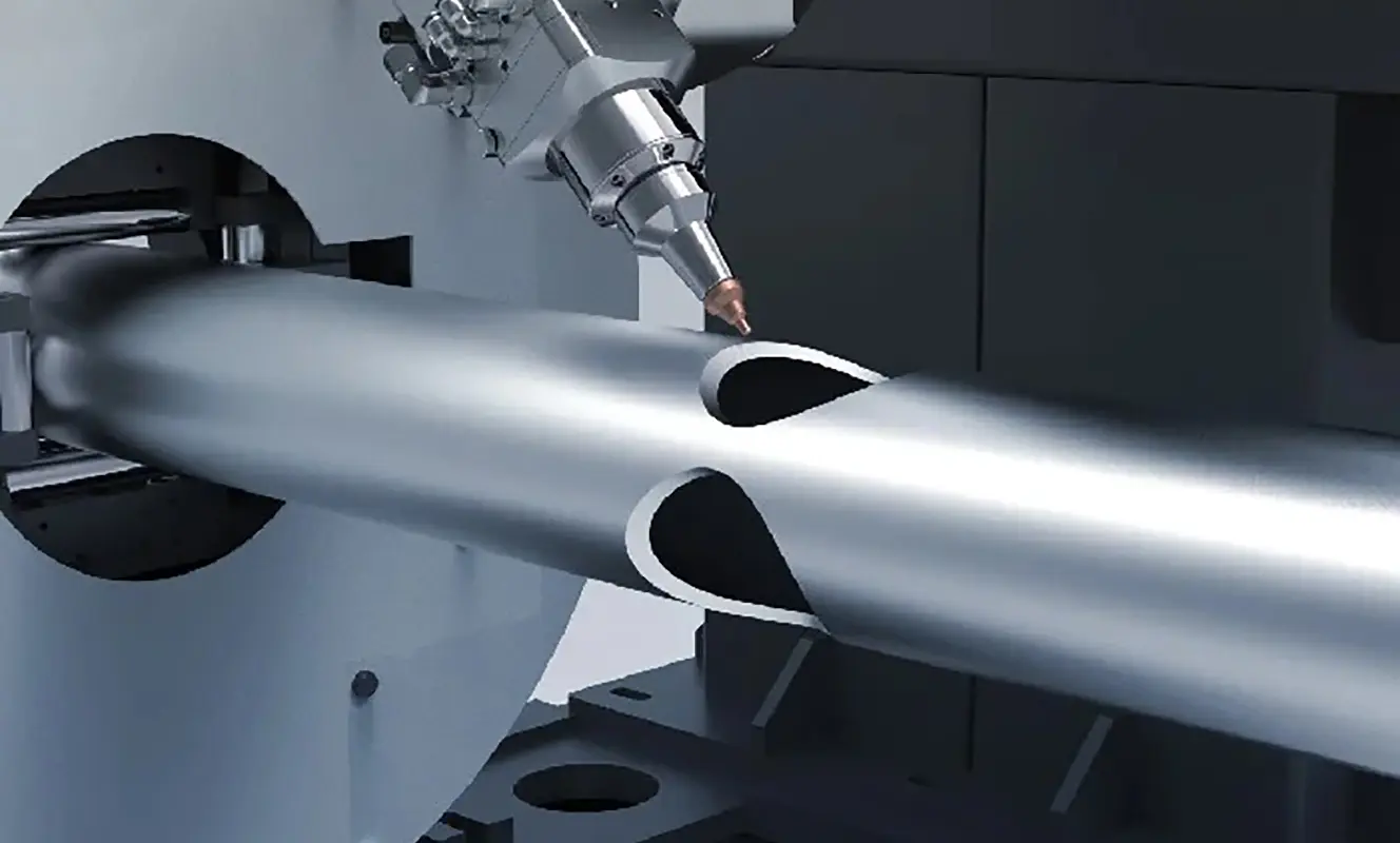 Bevel Cutting with Fiber Laser Cutting Machine Fiber laser bevel cutting machine for precise angled cuts on metal sheets and tubes, suitable for applications requiring accurate bevel edges and high-quality metal fabrication.