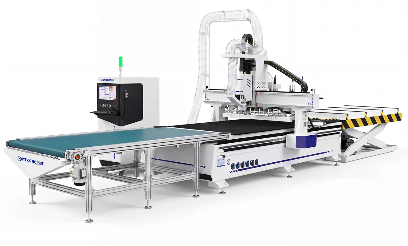 With automatic loading and unloading, the machine can reduce the need for manual handling of panels, allowing operators to focus more on production management rather than repeatedly loading and unloading workpieces. 