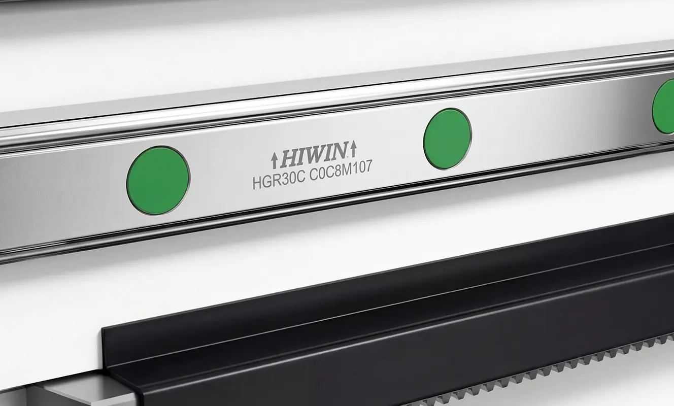 The HIWIN linear guideways and YYC ground helical rack system work together with the servo system to transfer controlled movement into actual machine motion.