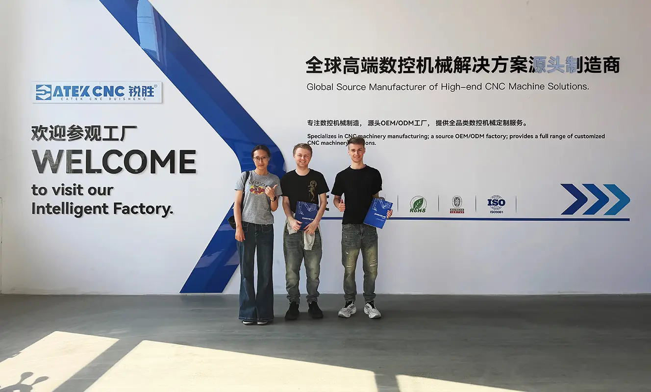 Norwegian Customers Visit CATEKCNC to Test the Metal Milling Machine