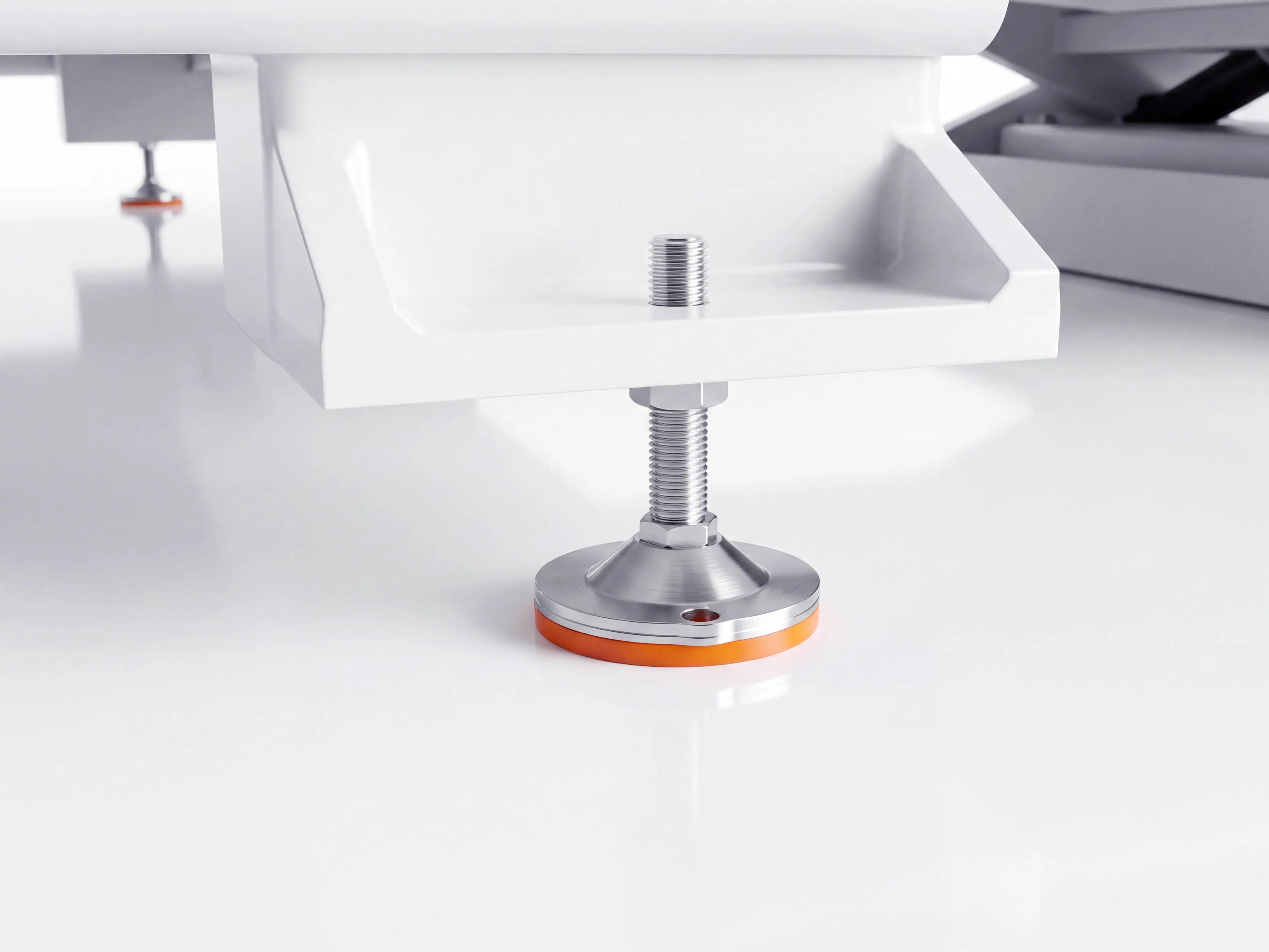 Adjustable leveling feet for Spire 2140 Automatic loading & unloading CNC nesting machine with 4-axis swing head and drilling unit