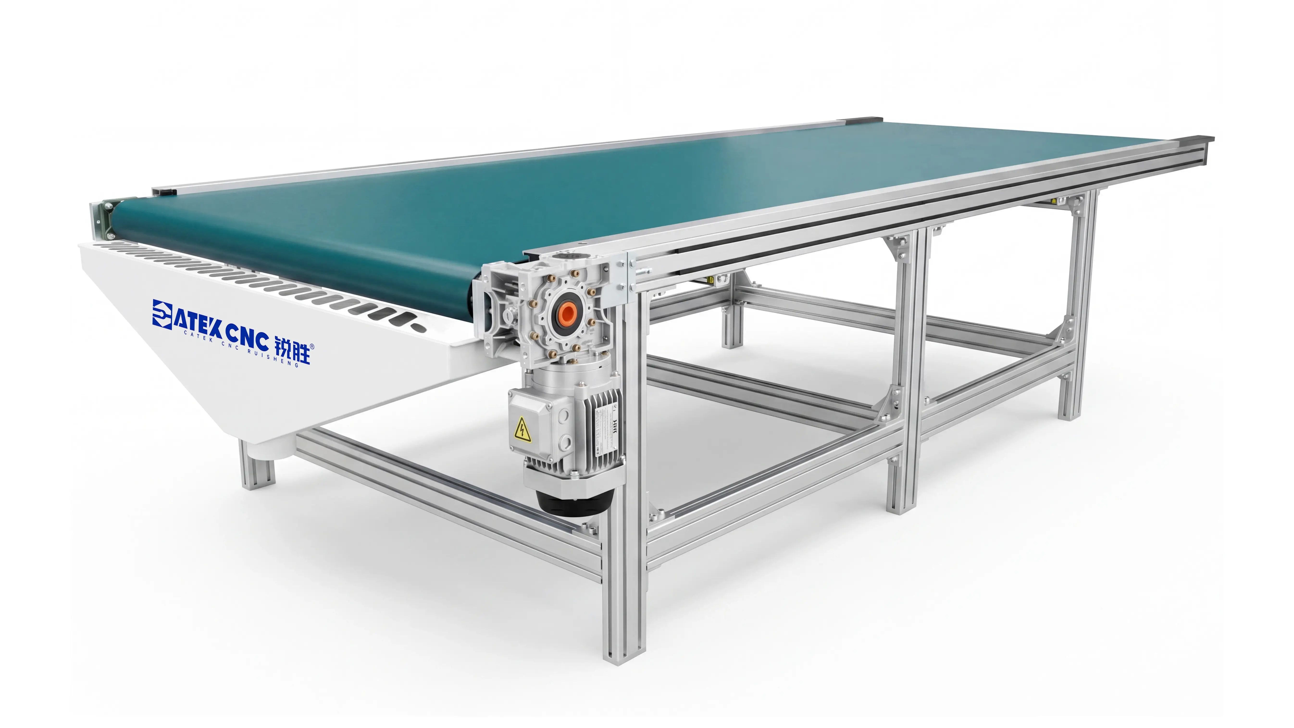 Conveyor-type automatic unloading table for Spire 2140 Automatic loading & unloading CNC nesting machine with 4-axis swing head and drilling unit