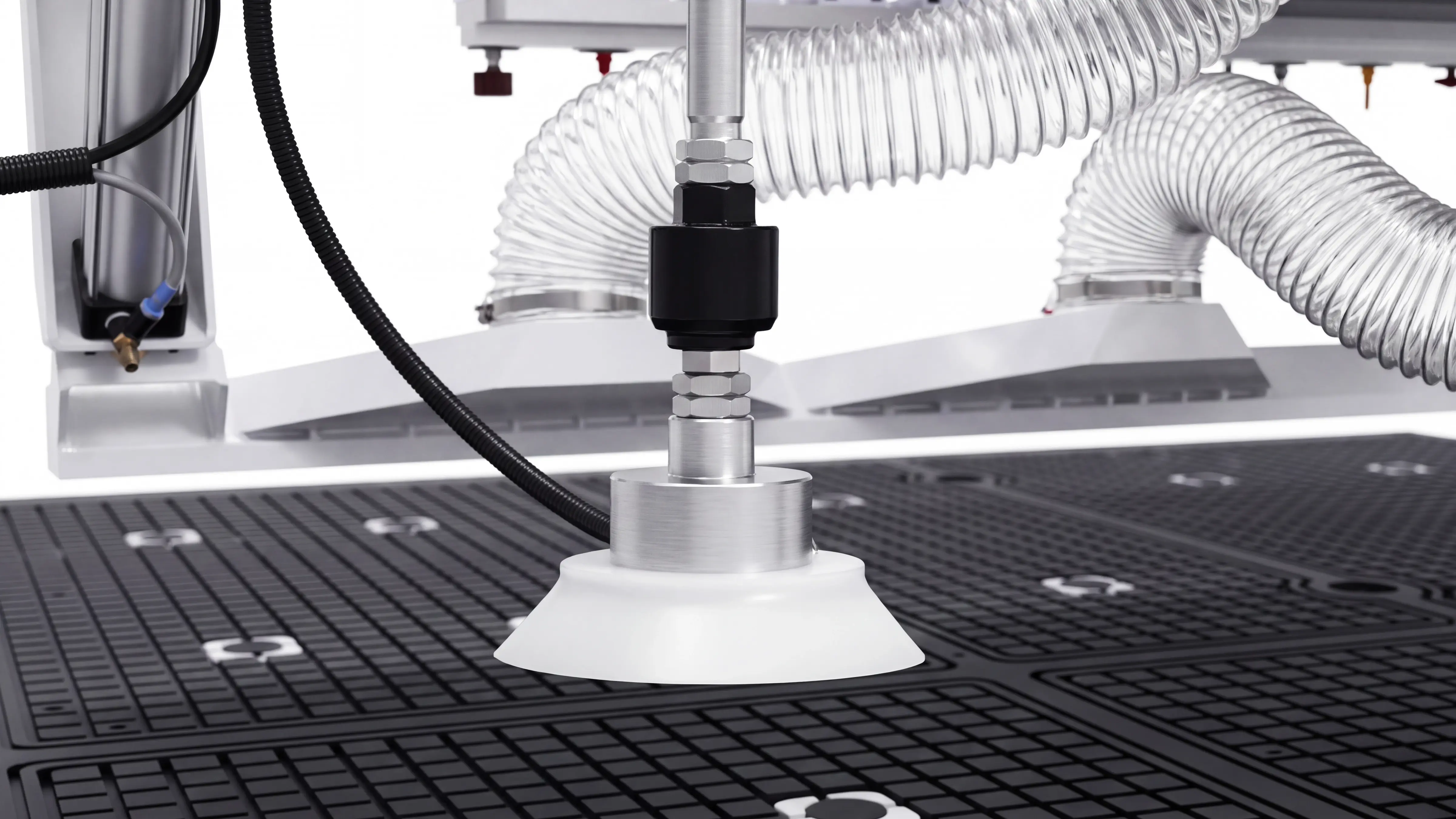 Vacuum suction cup of Spire 2140 Automatic loading & unloading CNC nesting machine with 4-axis swing head and drilling unit