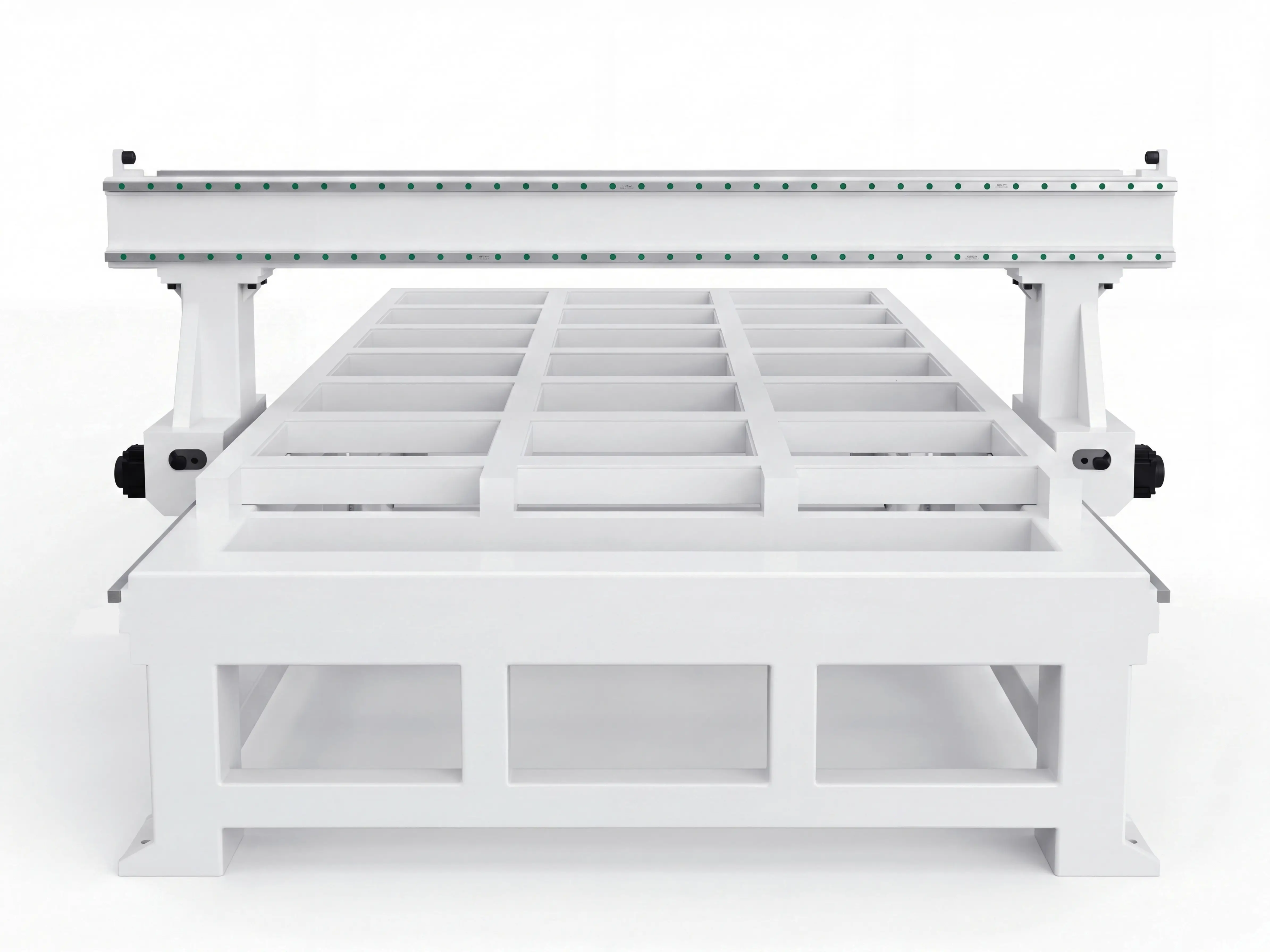 Heavy-duty bed of Spire 2140 Automatic loading & unloading CNC nesting machine with 4-axis swing head and drilling unit