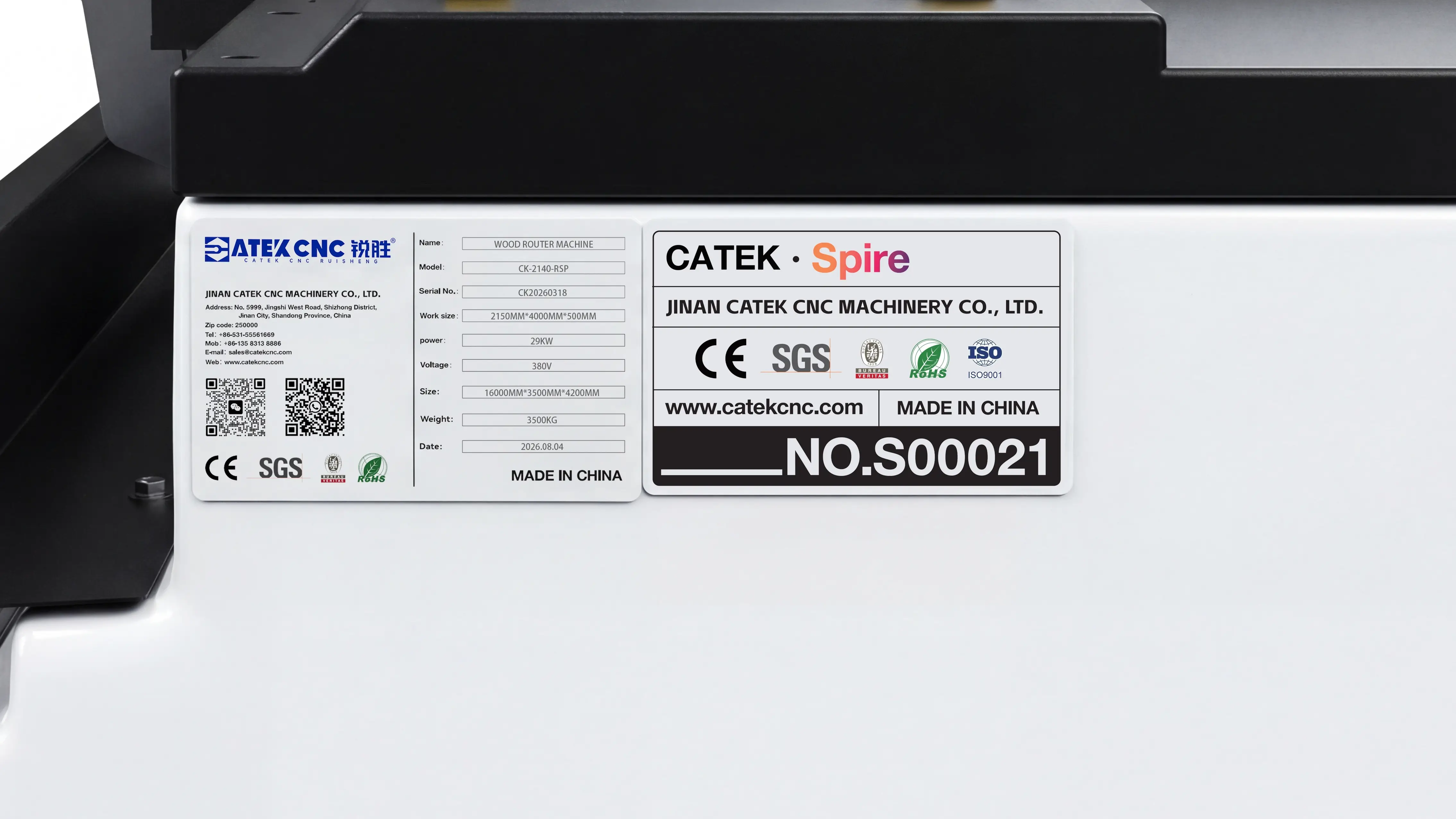 Spire series exclusive serial number of Spire 2140 Automatic loading & unloading CNC nesting machine with 4-axis swing head and drilling unit