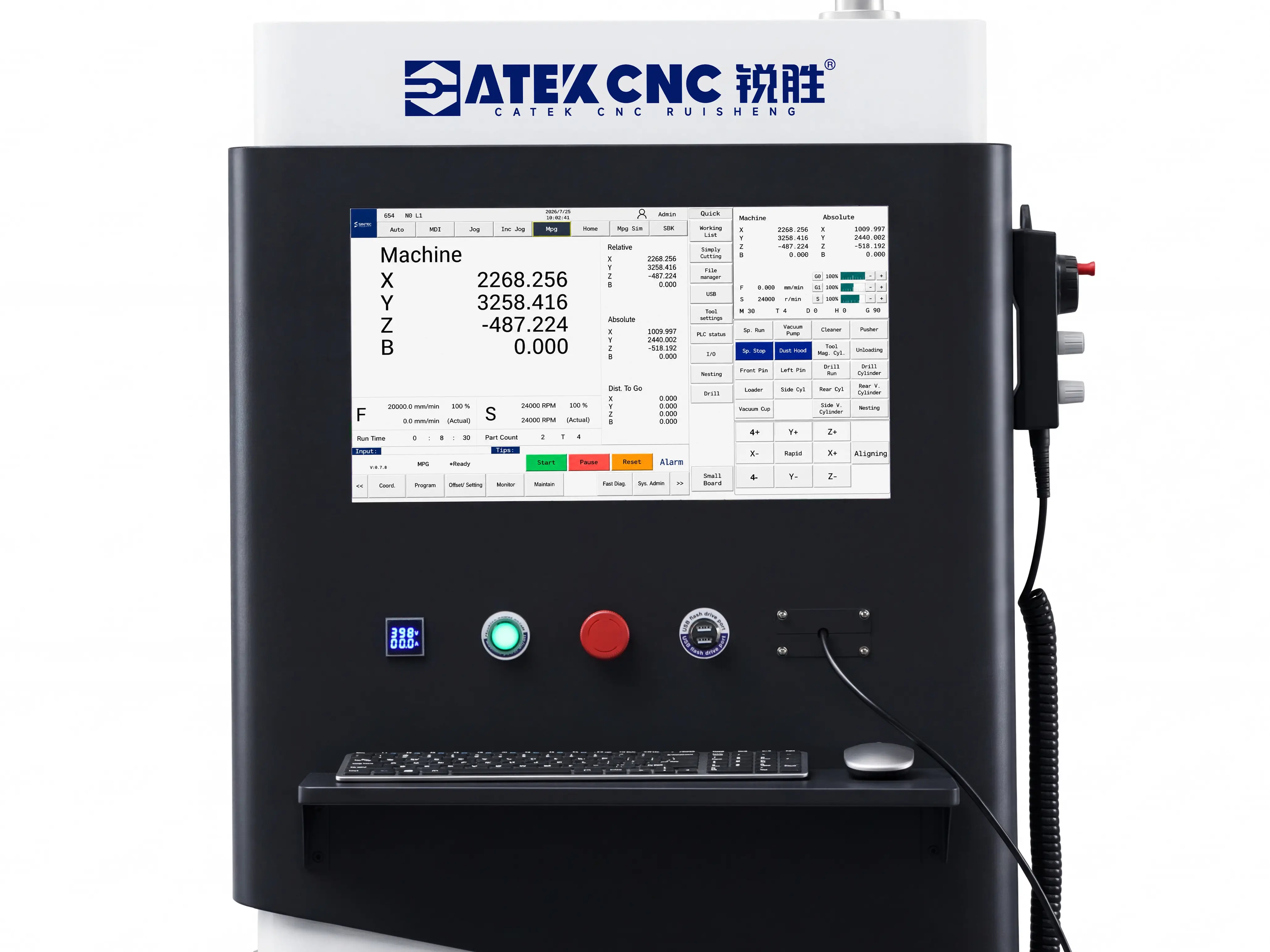 Taiwan syntec 60CA control system for Spire 2140 Automatic loading & unloading CNC nesting machine with 4-axis swing head and drilling unit