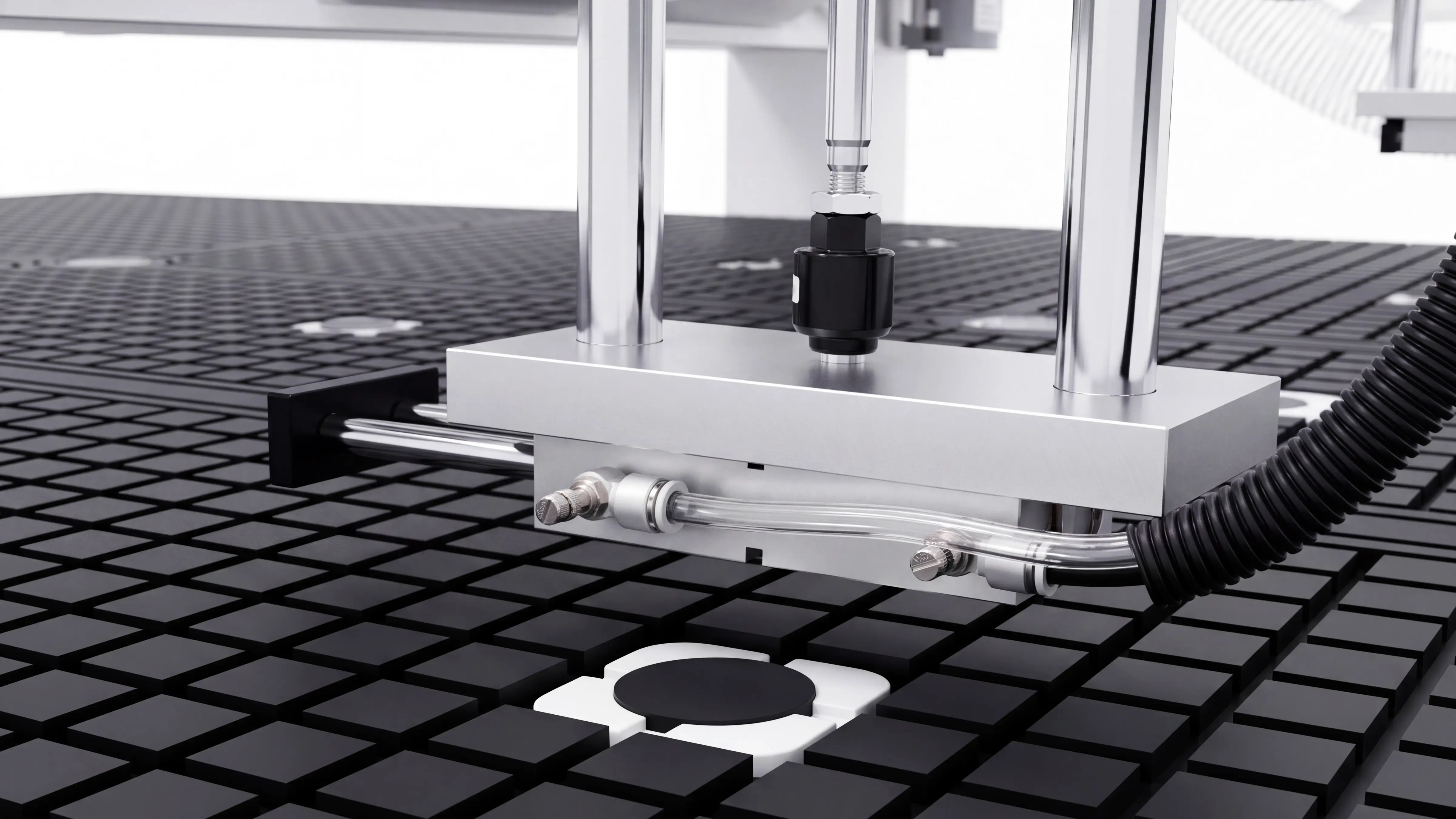 Side-positioning telescopic cylinder for Spire 2140 Automatic loading & unloading CNC nesting machine with 4-axis swing head and drilling unit