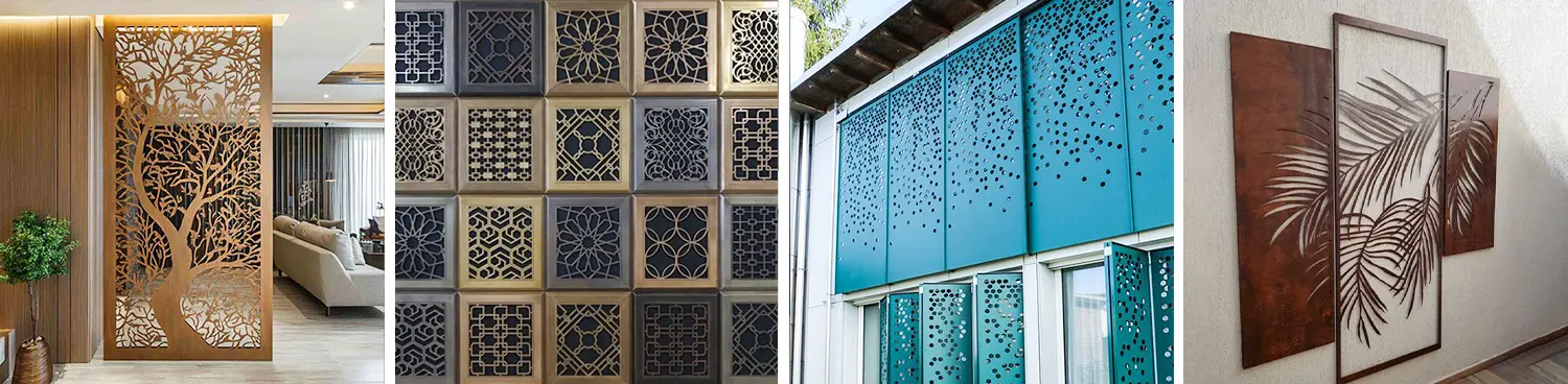 Application of the 5×10ft Fiber Laser Cutting Machine in the Decorative Building Materials Industry: Cutting metal decorative trims, curtain wall metal decorations, decorative perforated screens, metal frames for doors and windows, etc. Application of the 5×10ft Fiber Laser Cutting Machine in the Decorative Building Materials Industry: Cutting metal decorative trims, curtain wall metal decorations, decorative perforated screens, metal frames for doors and windows, etc.
