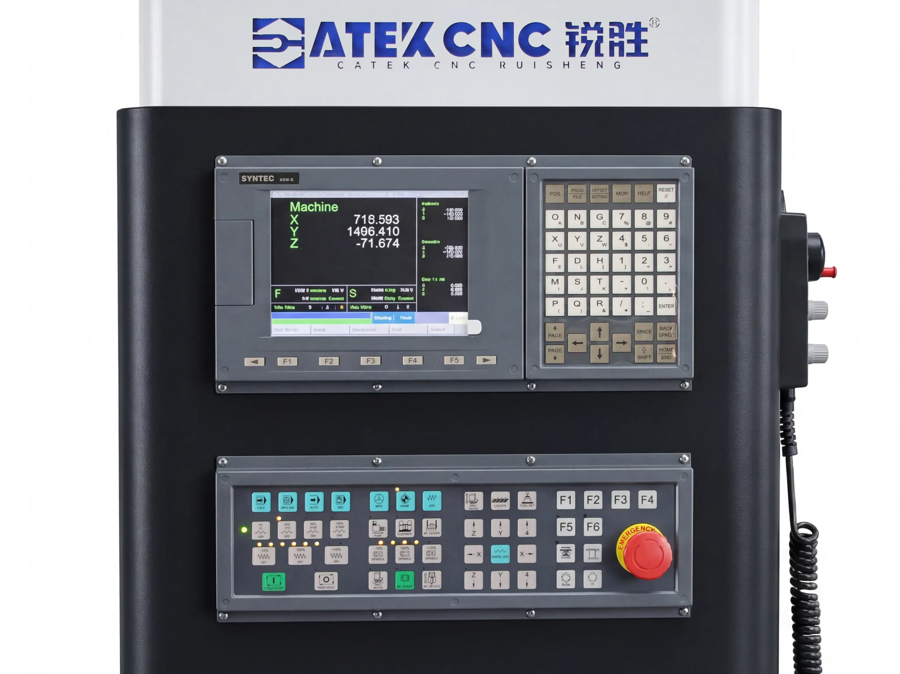 The interface of SYNTEC 60W-E CNC system for Spire 1530 4-axis CNC router