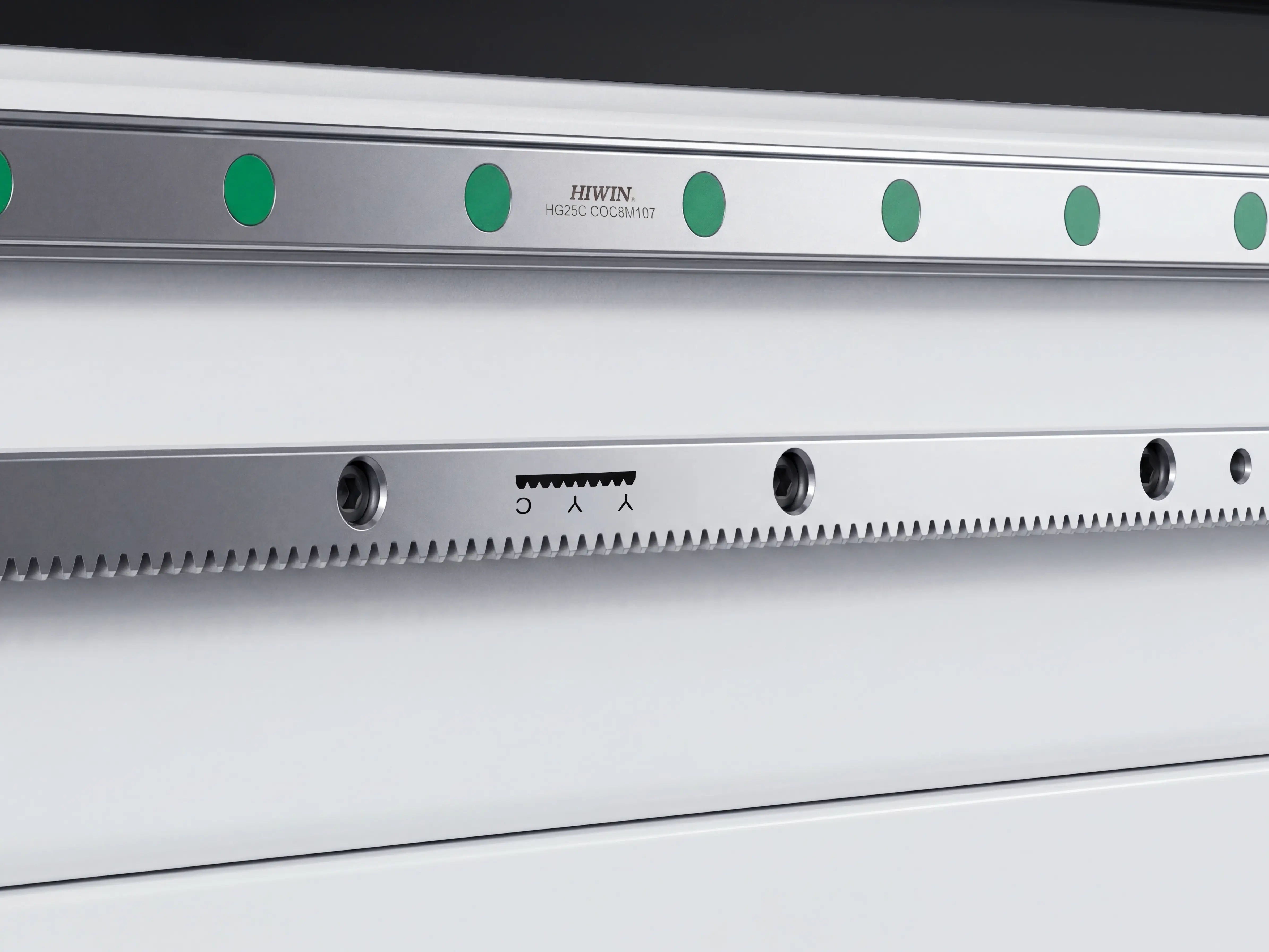 YYC (Taiwan) ground helical rack & pinion of Spire 1530 4-axis CNC router