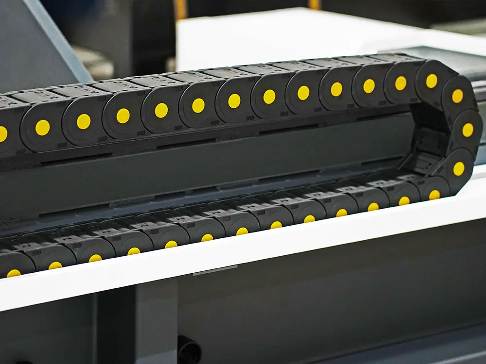 Enclosed cable carriers for high-speed fiber laser tube cutting machine with automatic loading & unloading