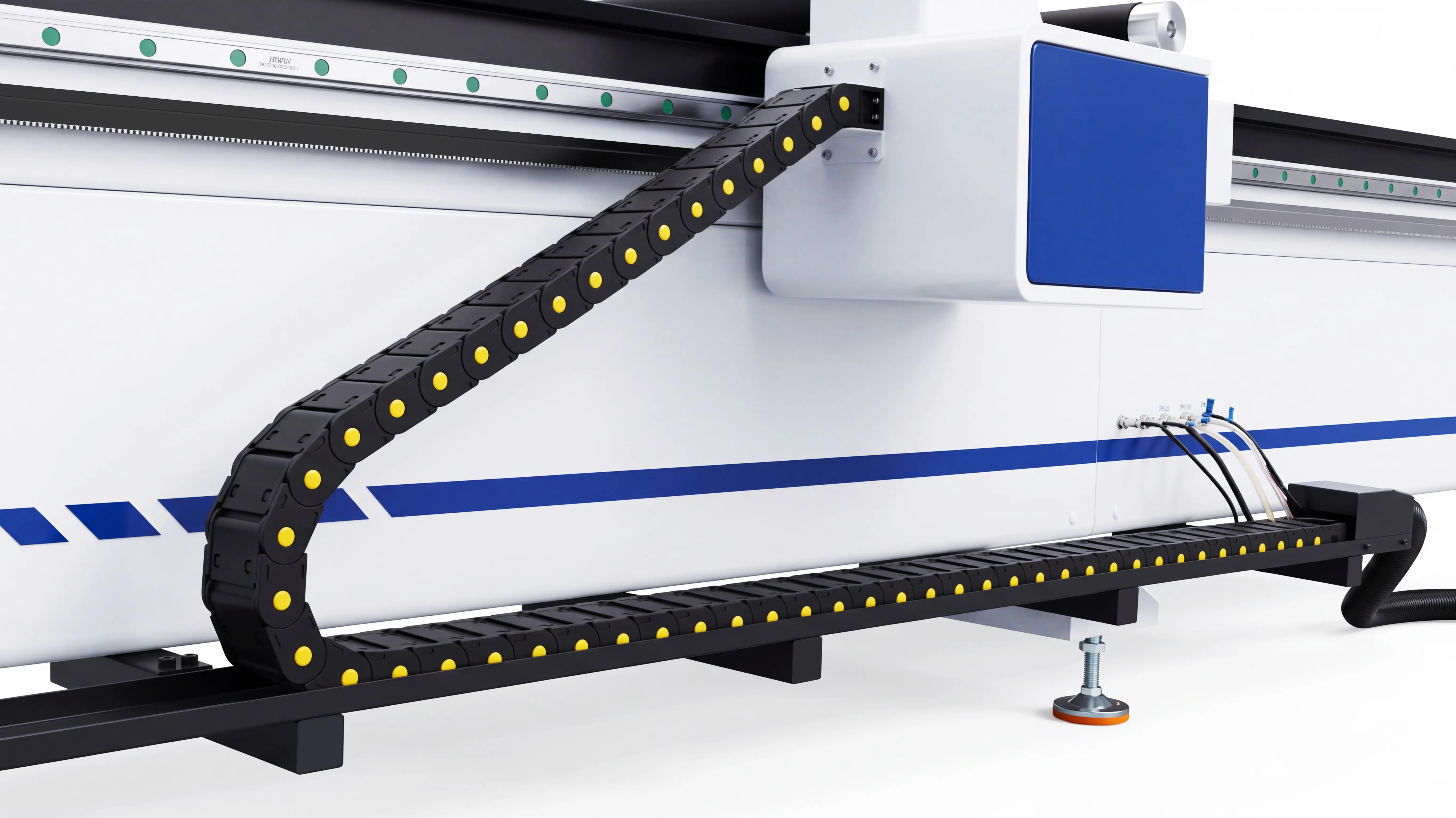 Fully Enclosed Cable Protection Drag Chain of Spire 2130 CNC wood router machine