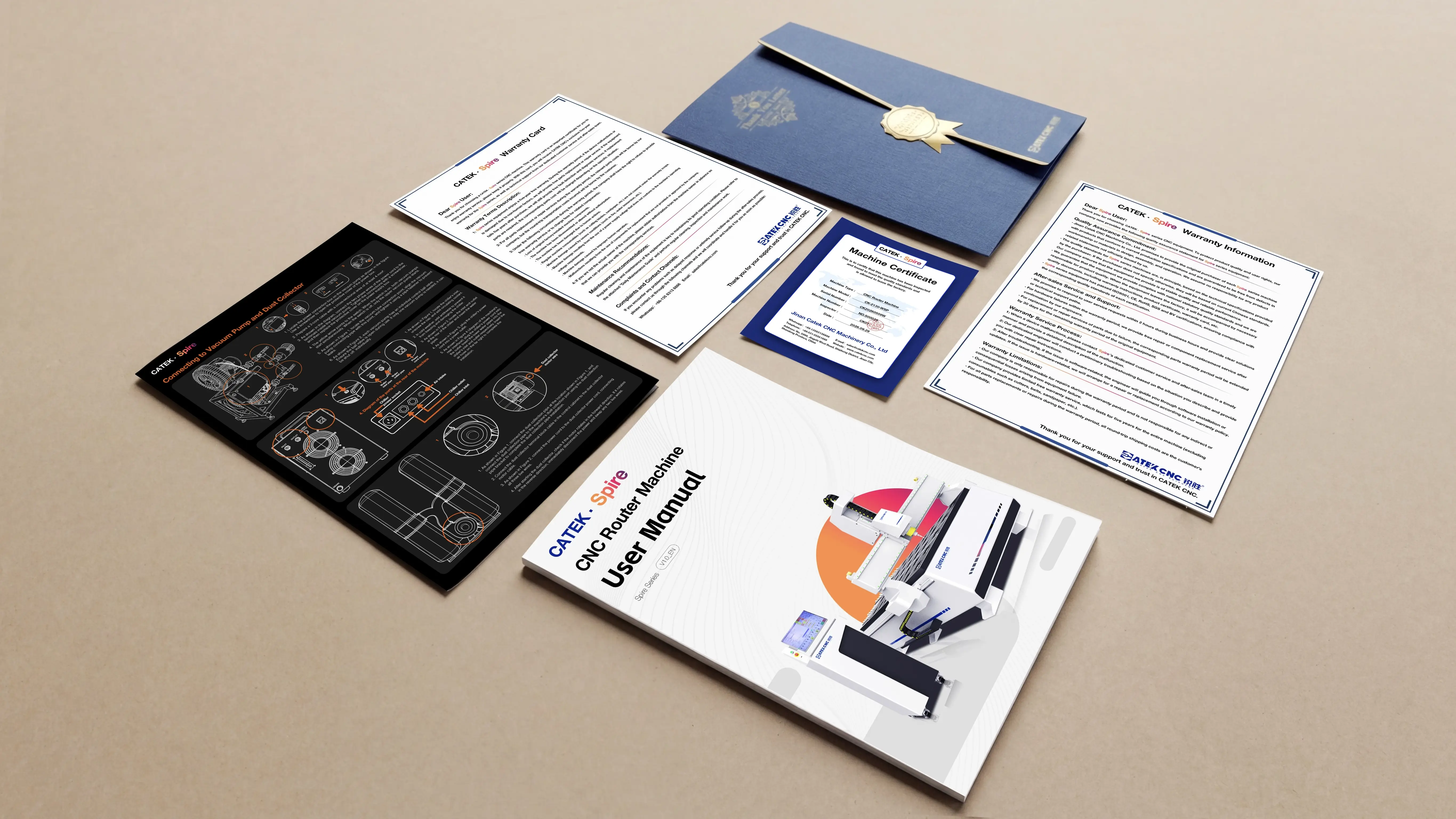 Complete documentation kit for Spire 2130 CNC wood router machine