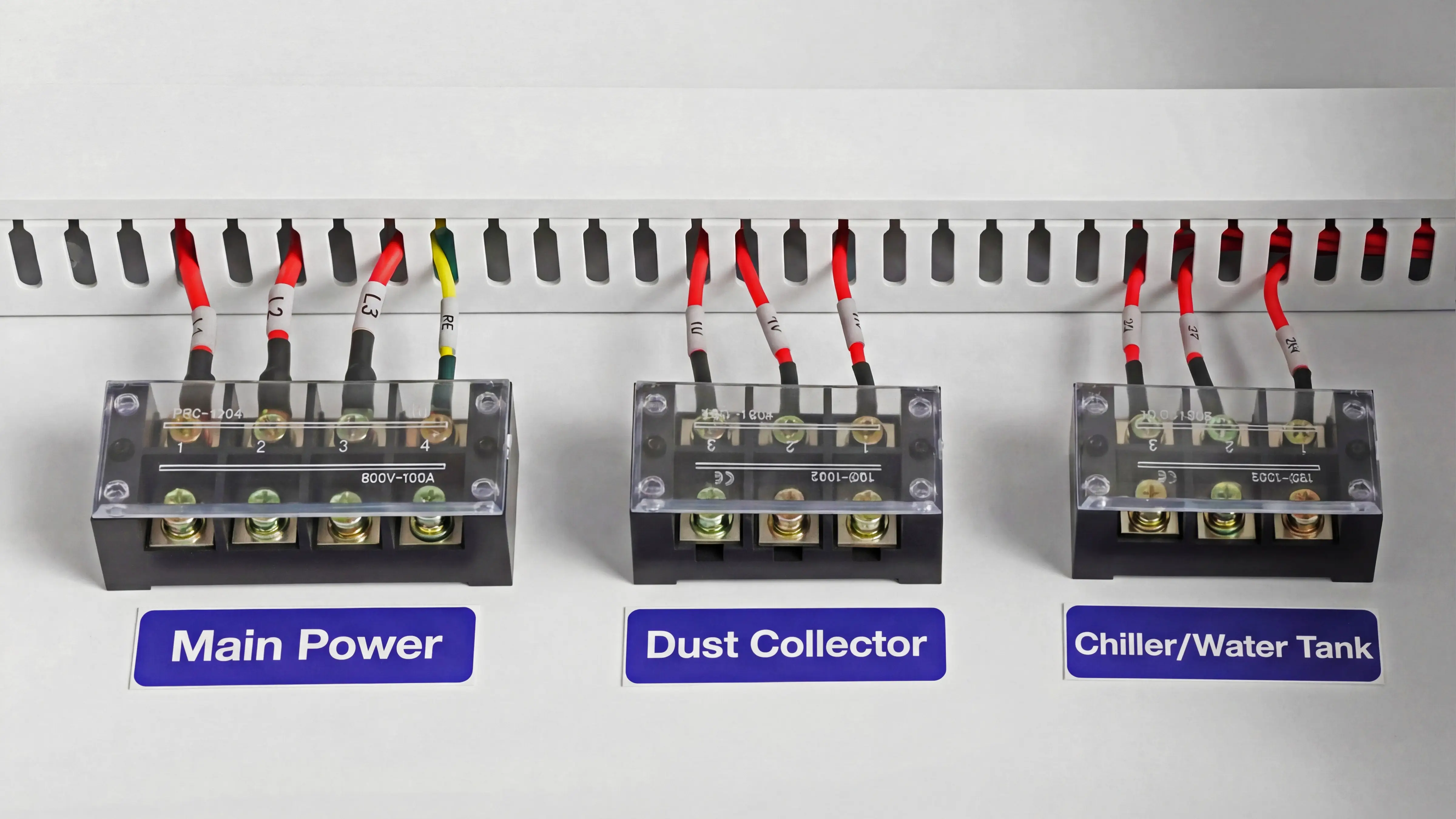 High-quality terminal blocks of Spire 1325 CNC router with flood cooling