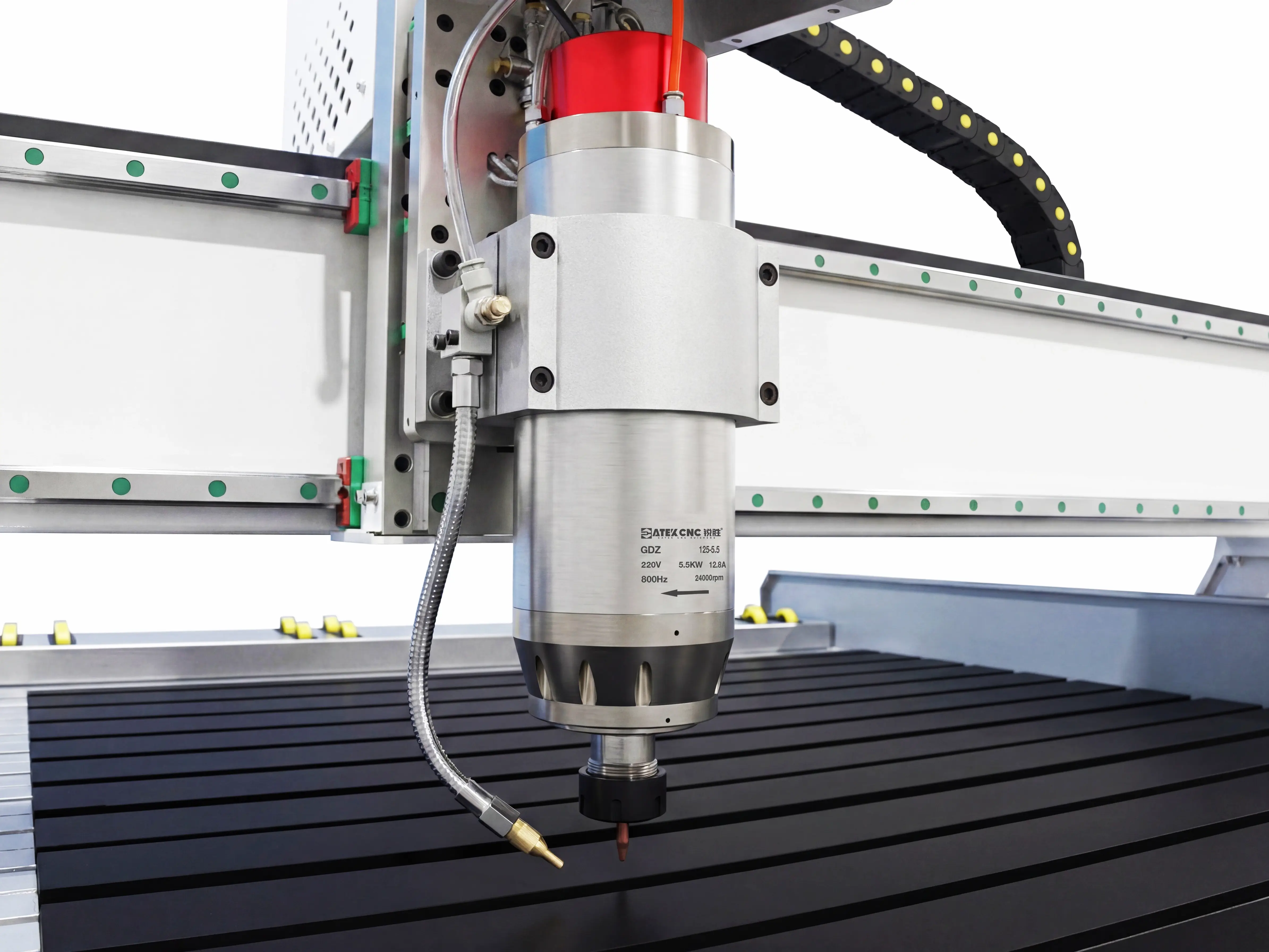 CATEKCNC self-developed 5.5KW constant-power high-speed water-cooled spindle of Spire 1325 CNC router with flood cooling