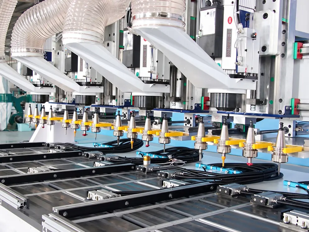 Linear tool magazine Linear tool magazine of the 4-station ATC CNC wood router