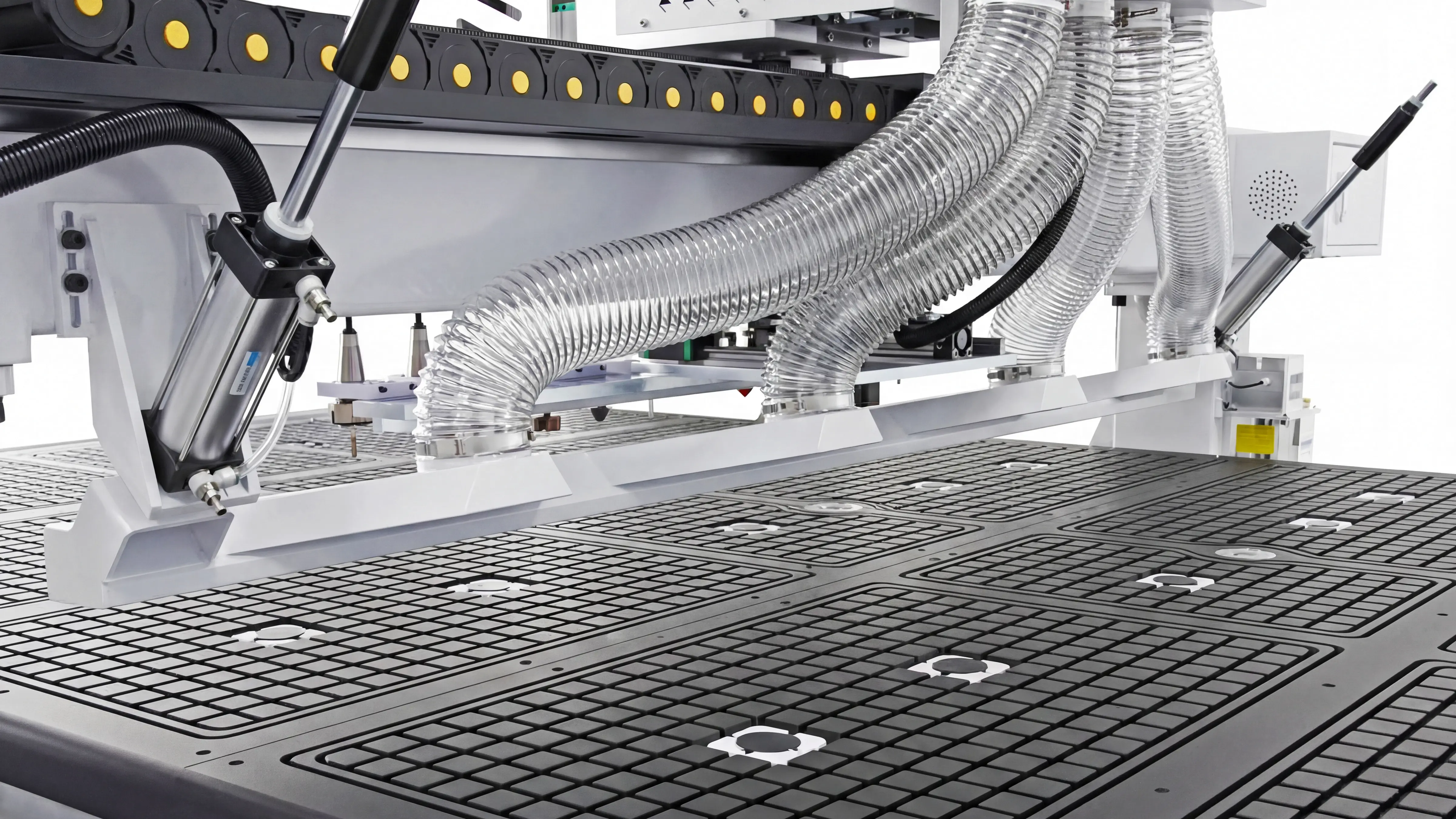 Rear automatic panel pusher for Spire 2130 linear ATC CNC wood router