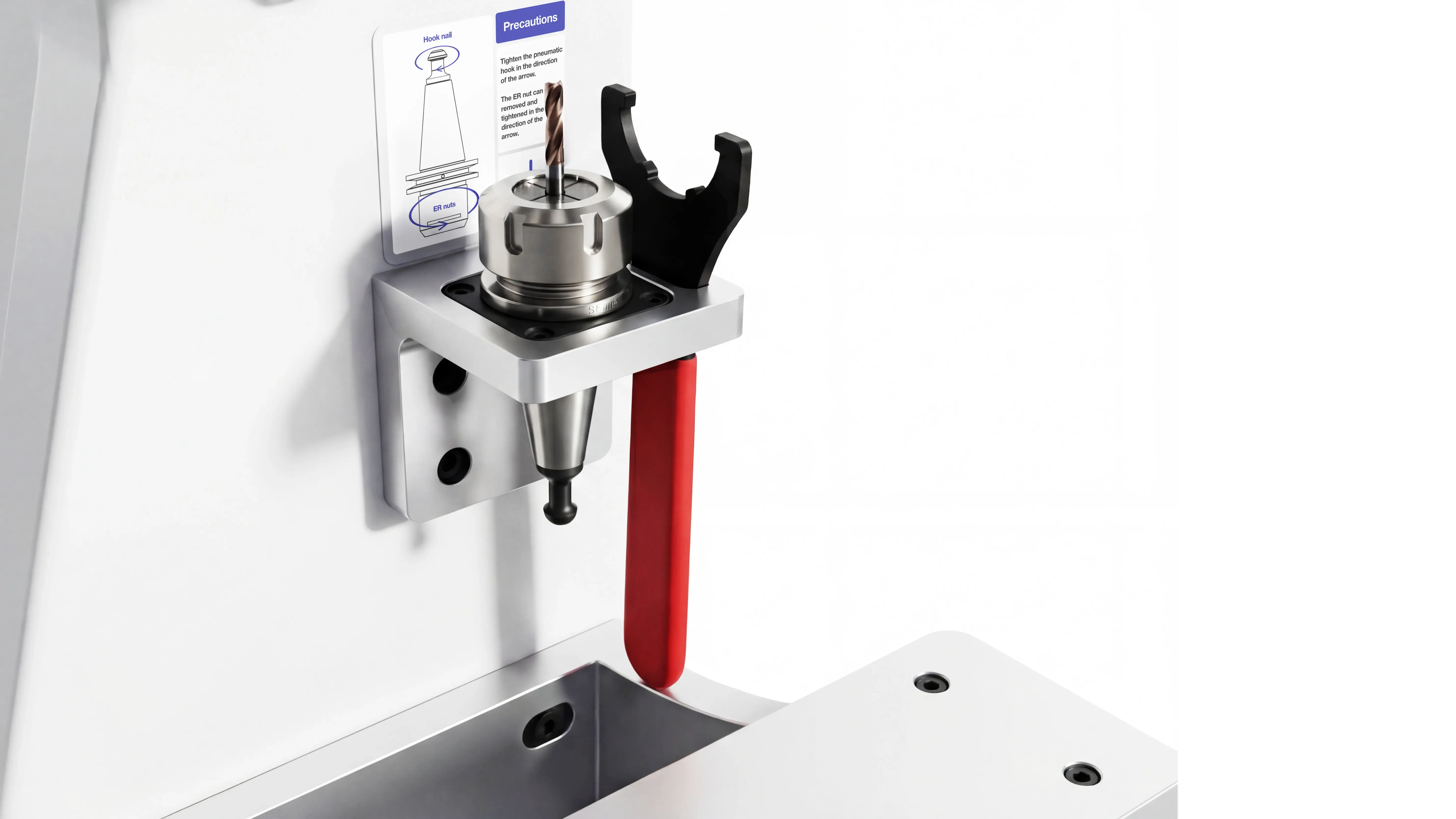 ISO tool holder disassembly station for Spire 2130 ATC CNC router