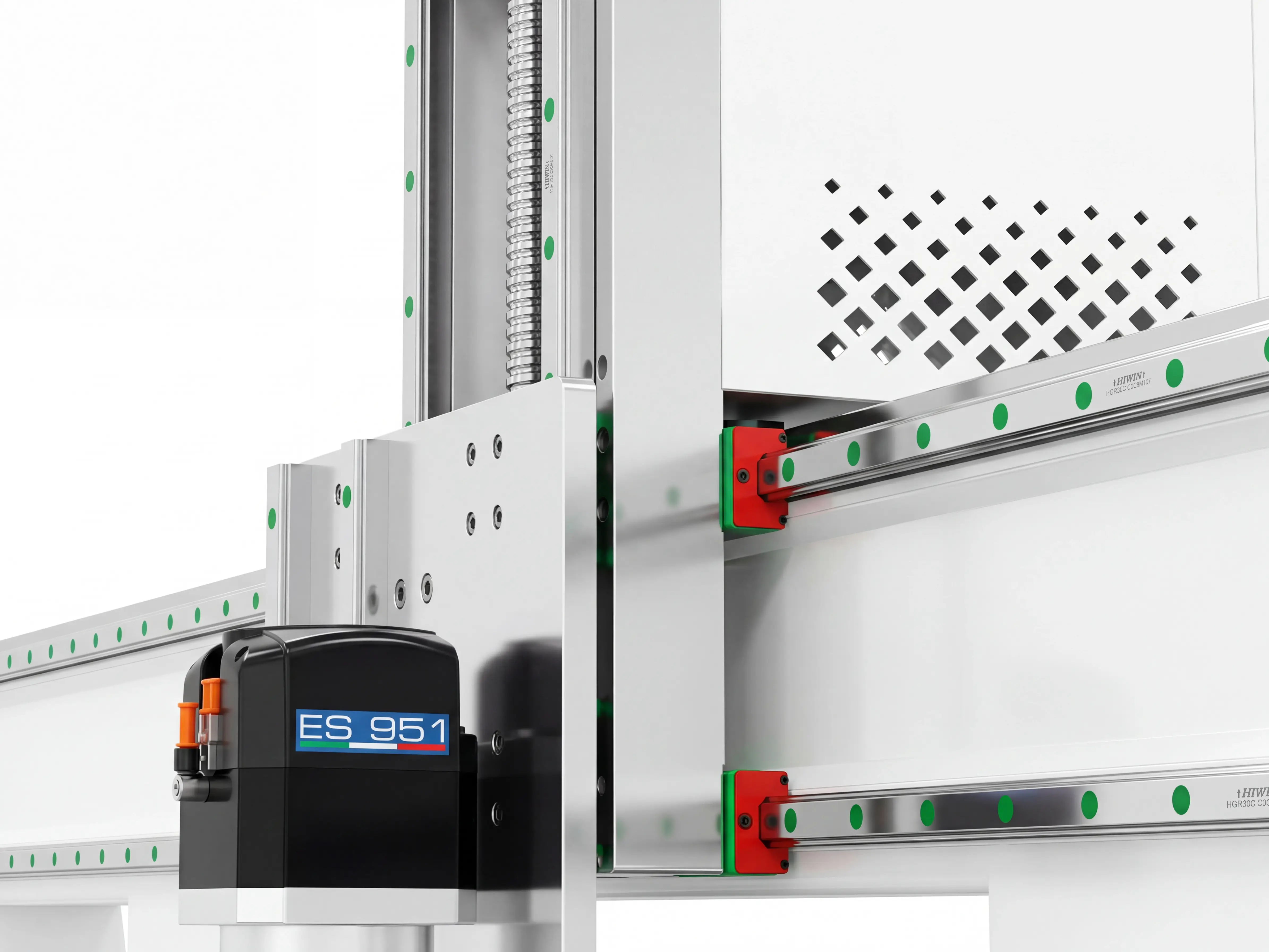 Anodized aluminum z-axis mounting plate of Spire 2130 ATC CNC router