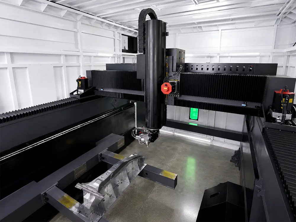 Machine bed Machine bed of the 3D 5-axis fiber laser cutting machine with rotary exchange worktable
