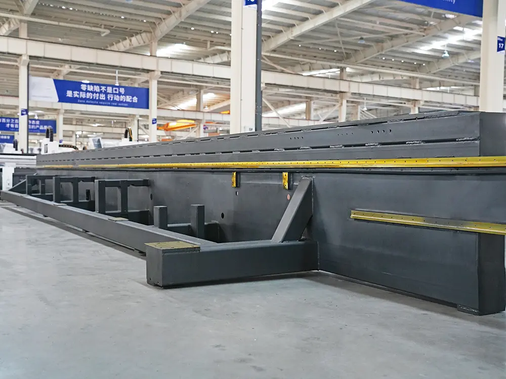 Heavy-duty high-rigidity machine frame for high-speed fiber laser tube cutting machine with automatic loading & unloading