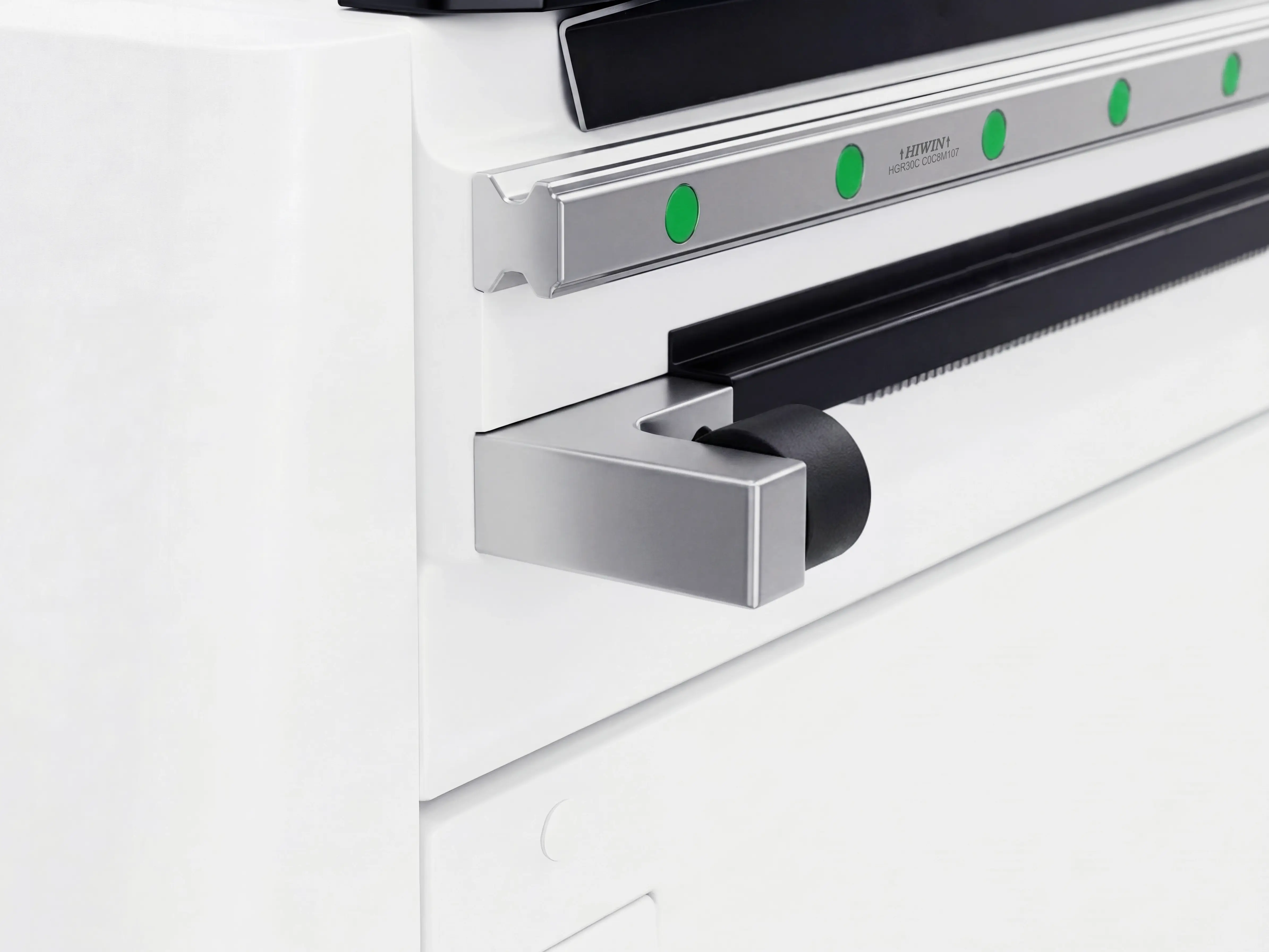 High-strength aluminum alloy limit bumpers for Y-axis of Spire 2130 CNC router with 4-axis swing head and rotary 4th axis
