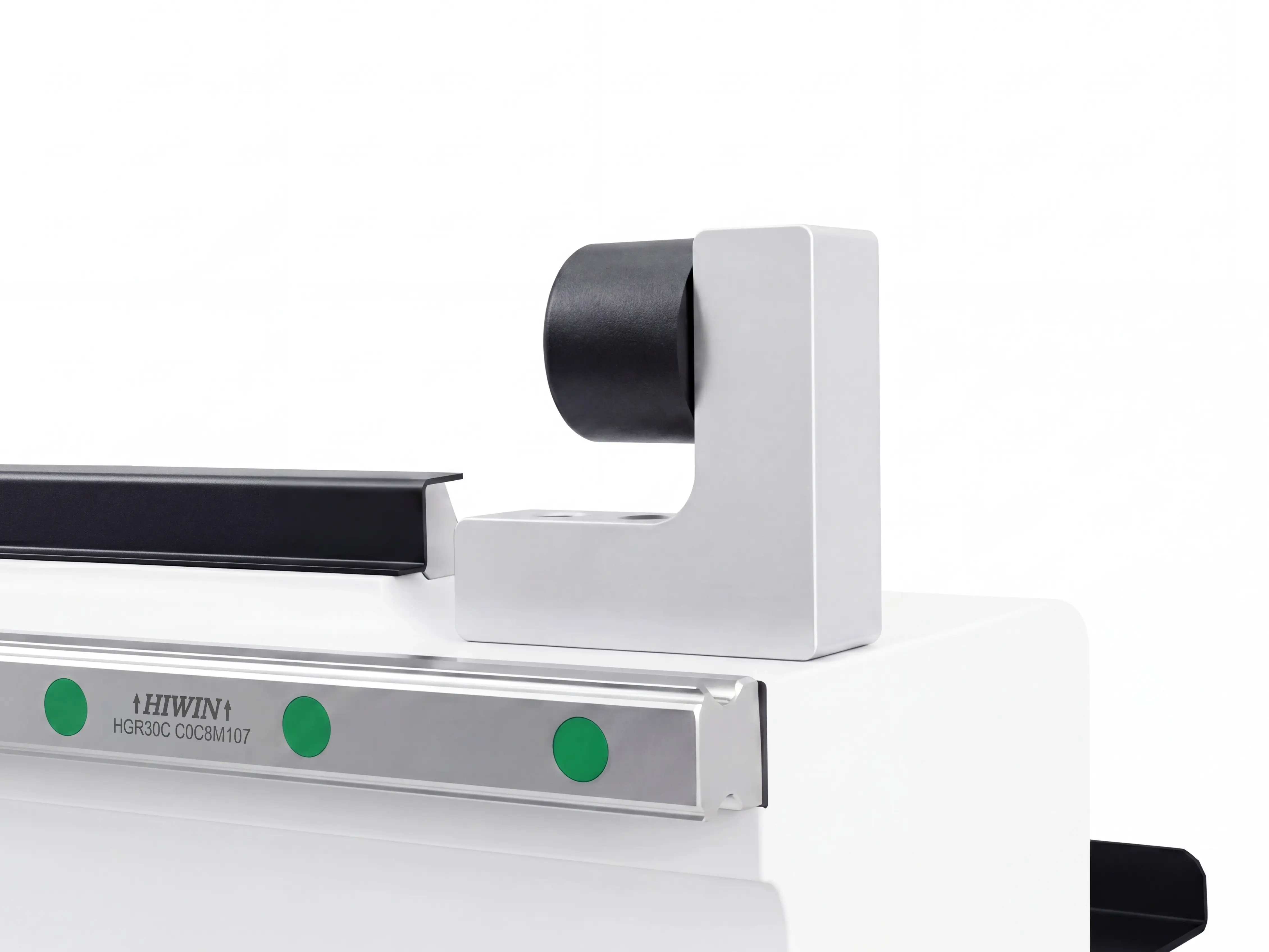 High-strength aluminum alloy limit bumpers for X-axis of Spire 2130 CNC router with 4-axis swing head and rotary 4th axis