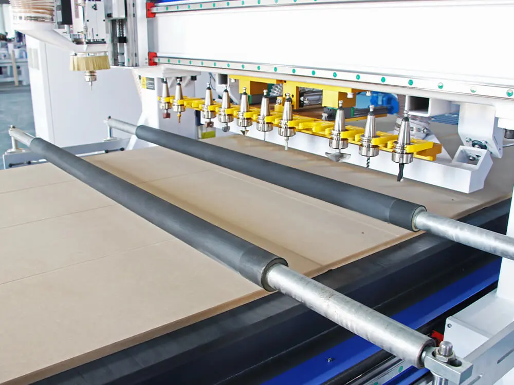 Double-rod pneumatic pressure rollers of ATC CNC nesting machine