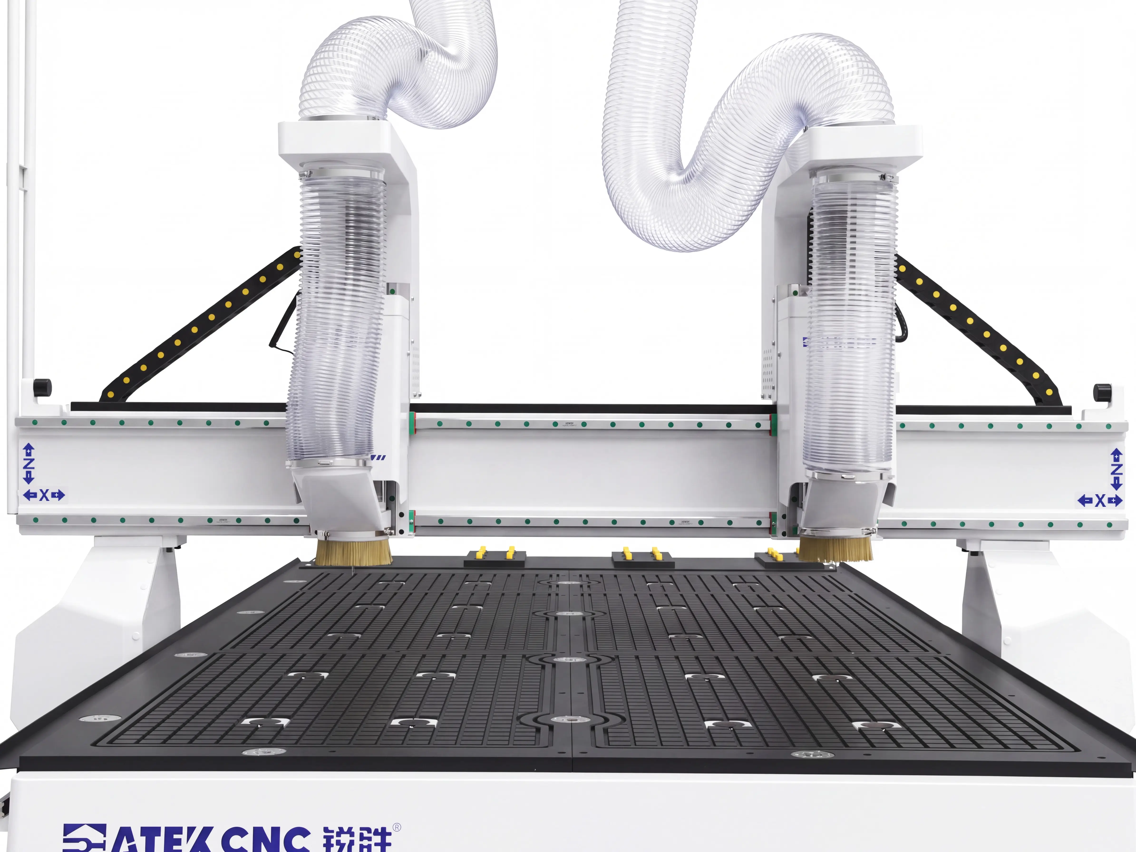 Two independently operating spindles for Spire 1530 dual-spindle CNC router