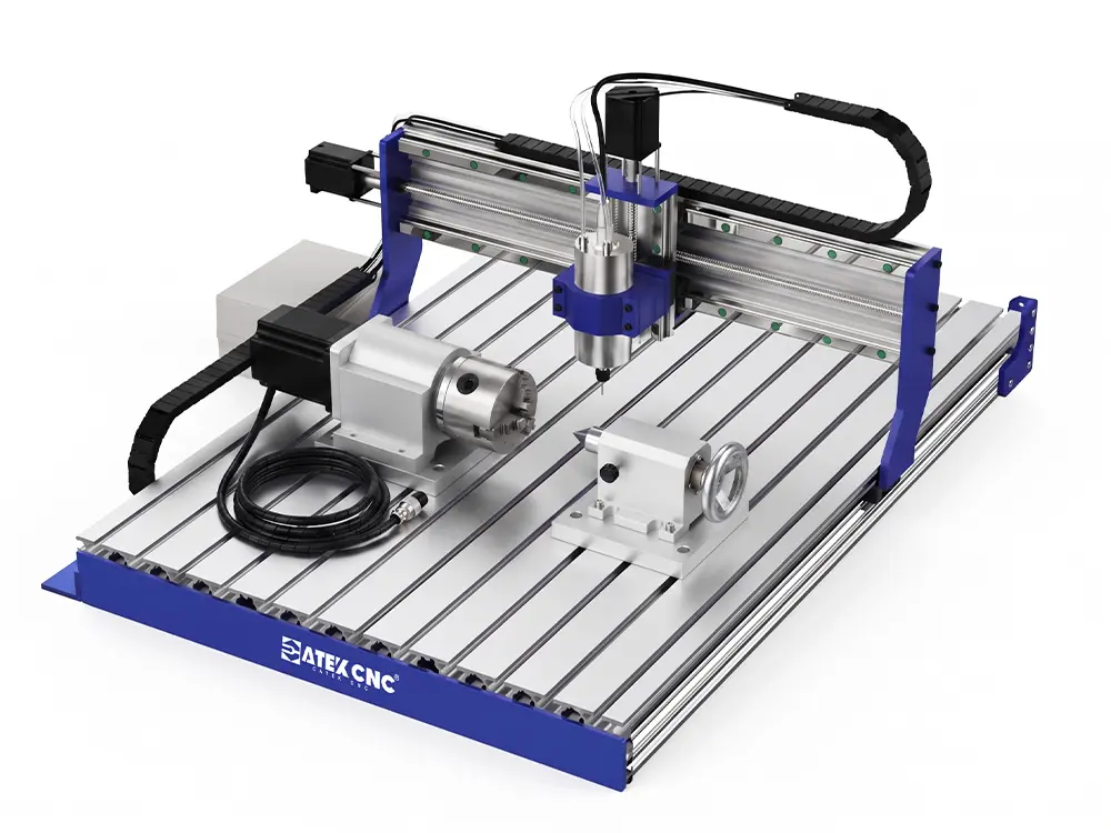 Rotary 4th axis attachment for a desktop CNC router enabling cylindrical engraving and machining