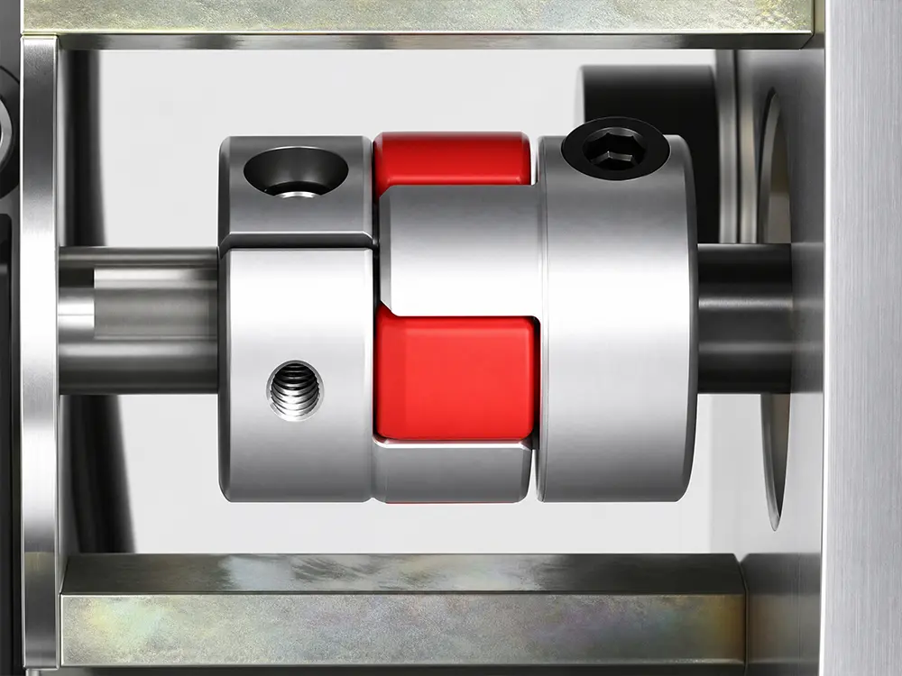 Flexible jaw coupling for a desktop CNC router, providing precise power transmission and stable axis movement