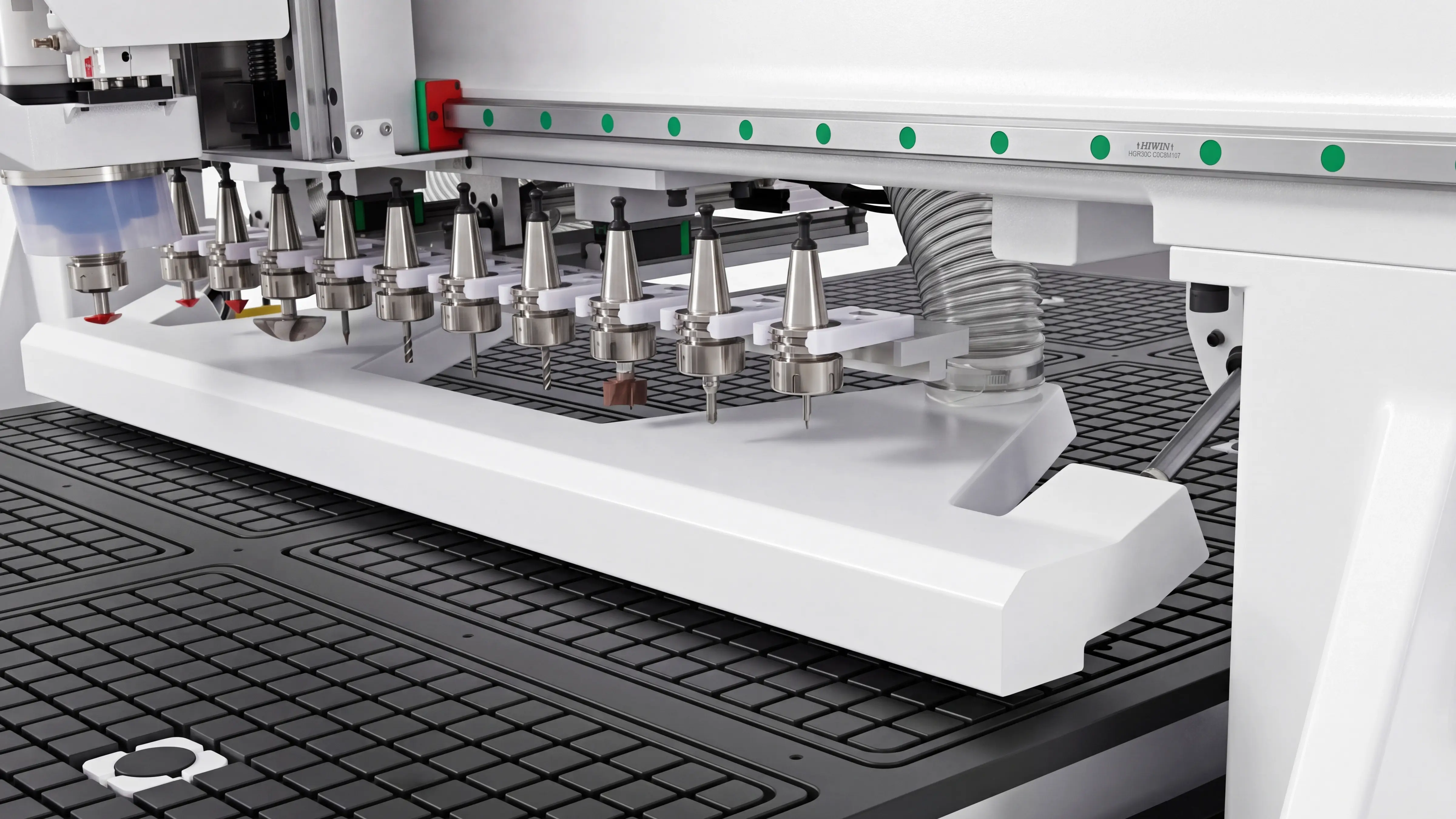 Rear auxiliary loading rollers for Spire 1530 CNC nesting machine