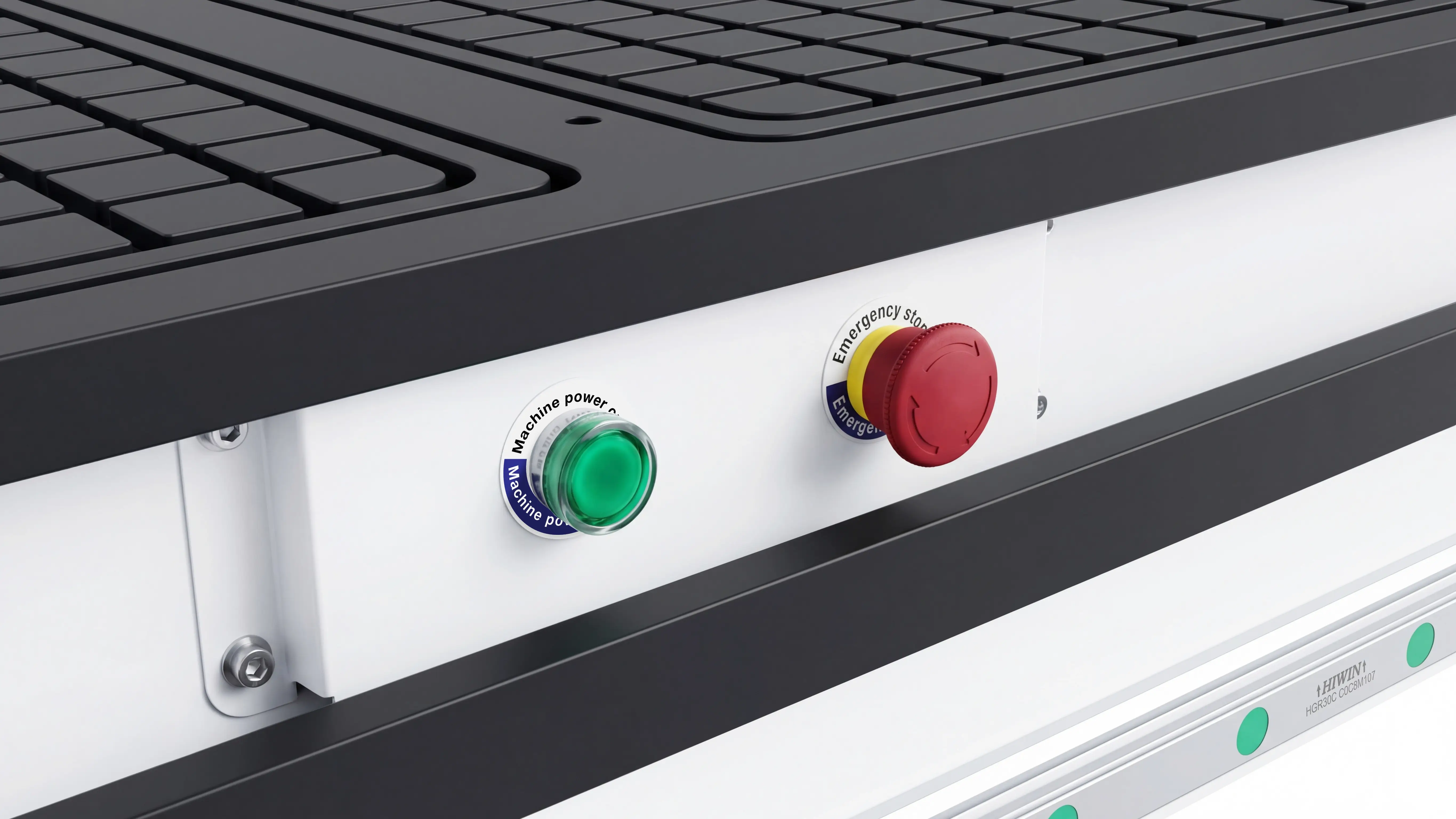 Rear control switches for Spire 1530 CNC nesting machine