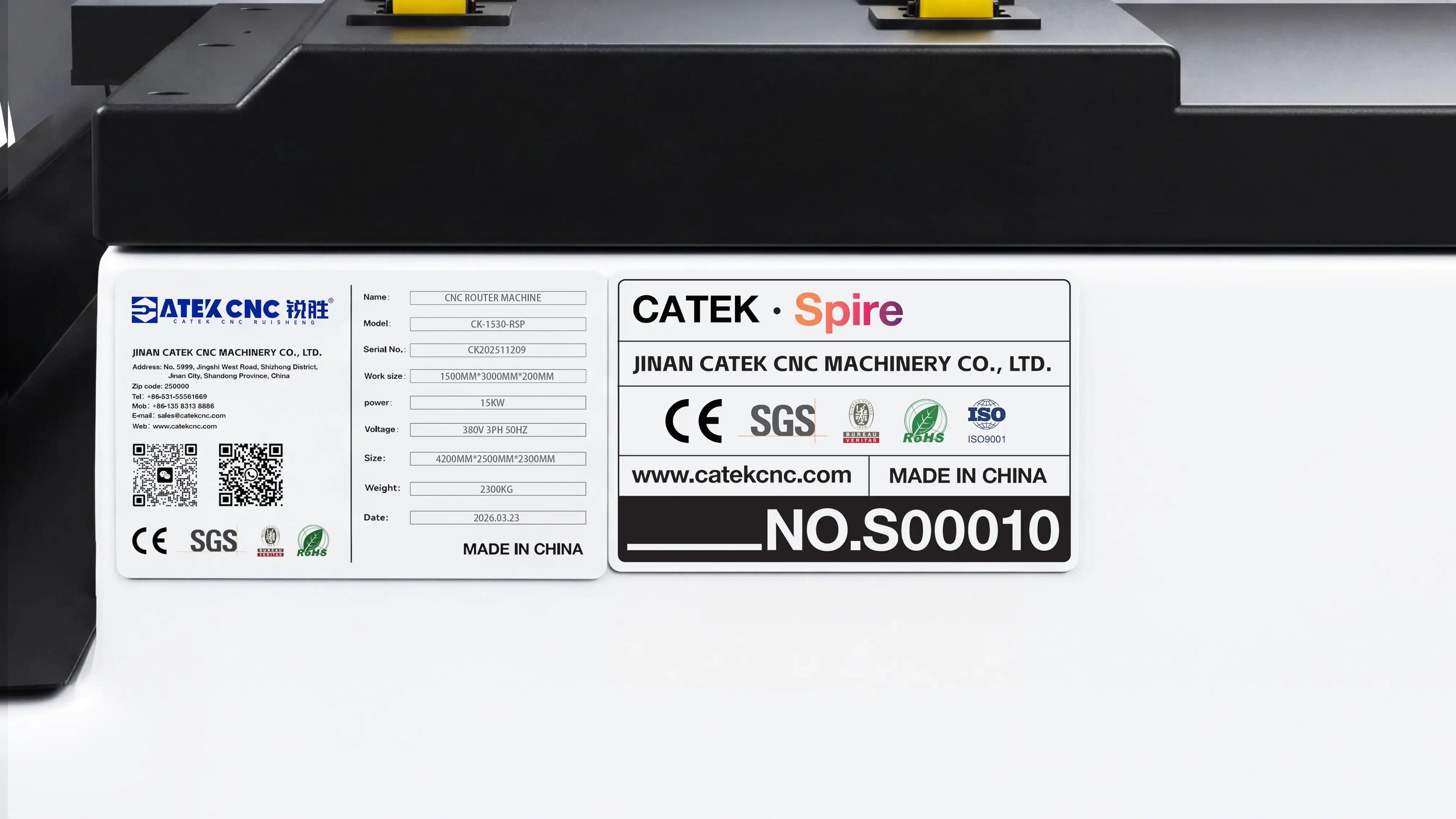 Spire series exclusive serial number of Spire 1530 CNC nesting machine