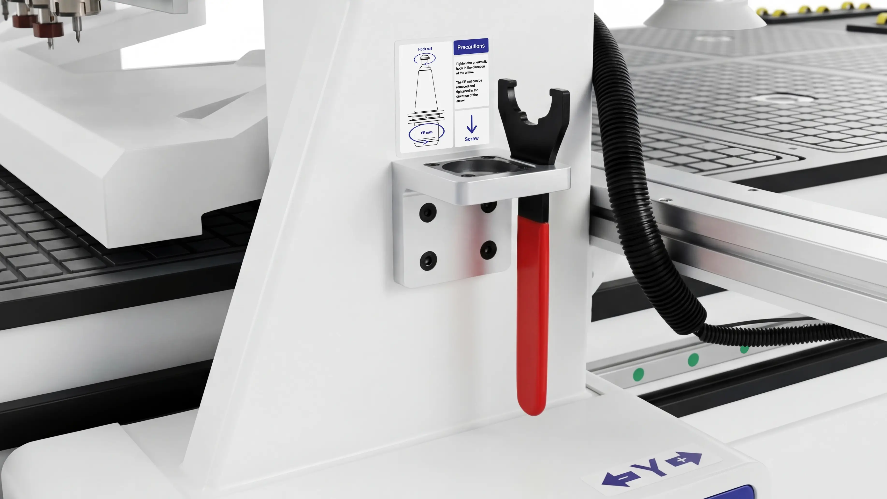 ISO tool holder disassembly station for Spire 1530 CNC nesting machine