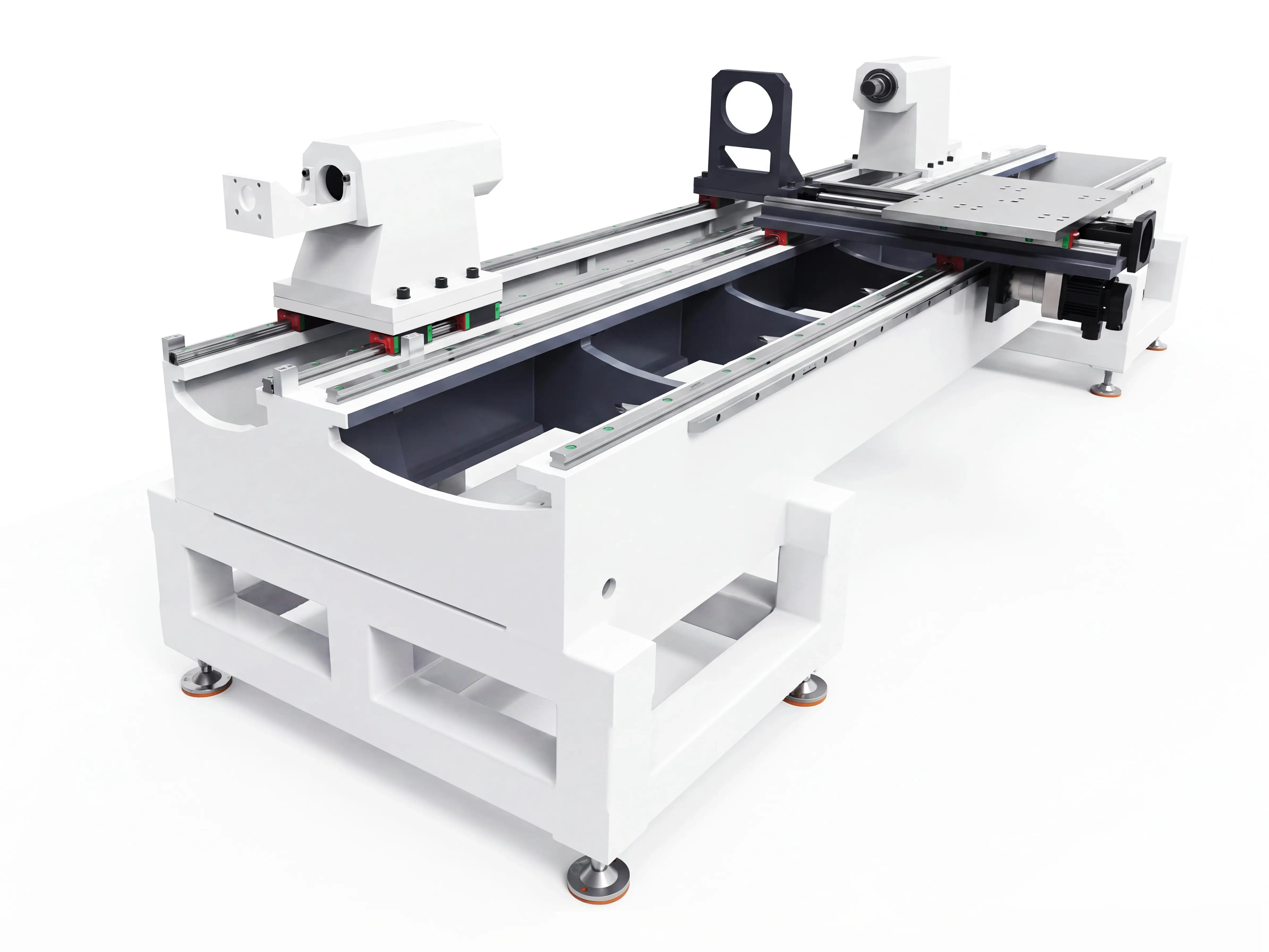 Heavy-duty bed of Spire 1530 5-axis CNC wood lathe