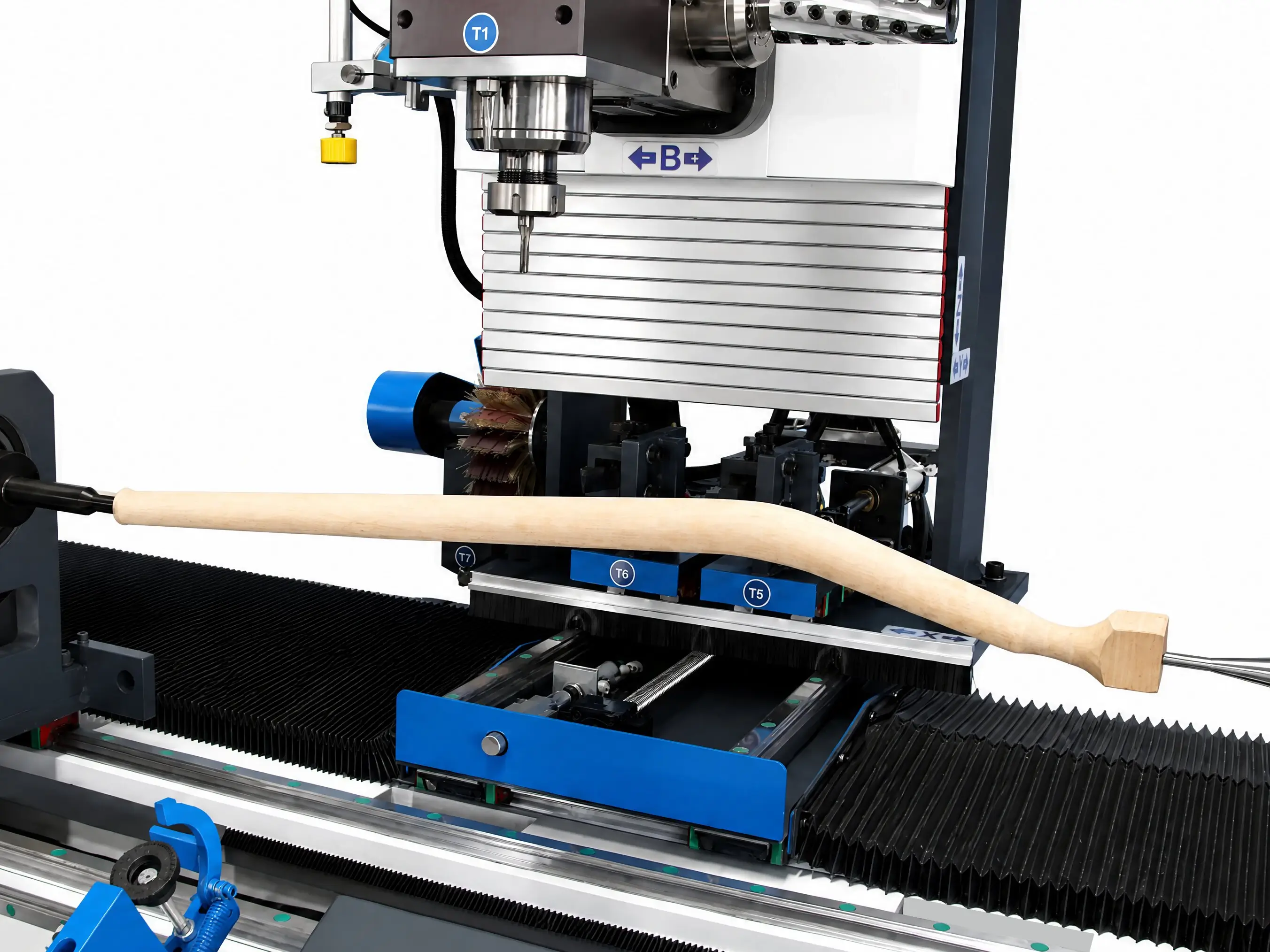 Function area overview of Spire 1530 5-axis CNC wood lathe