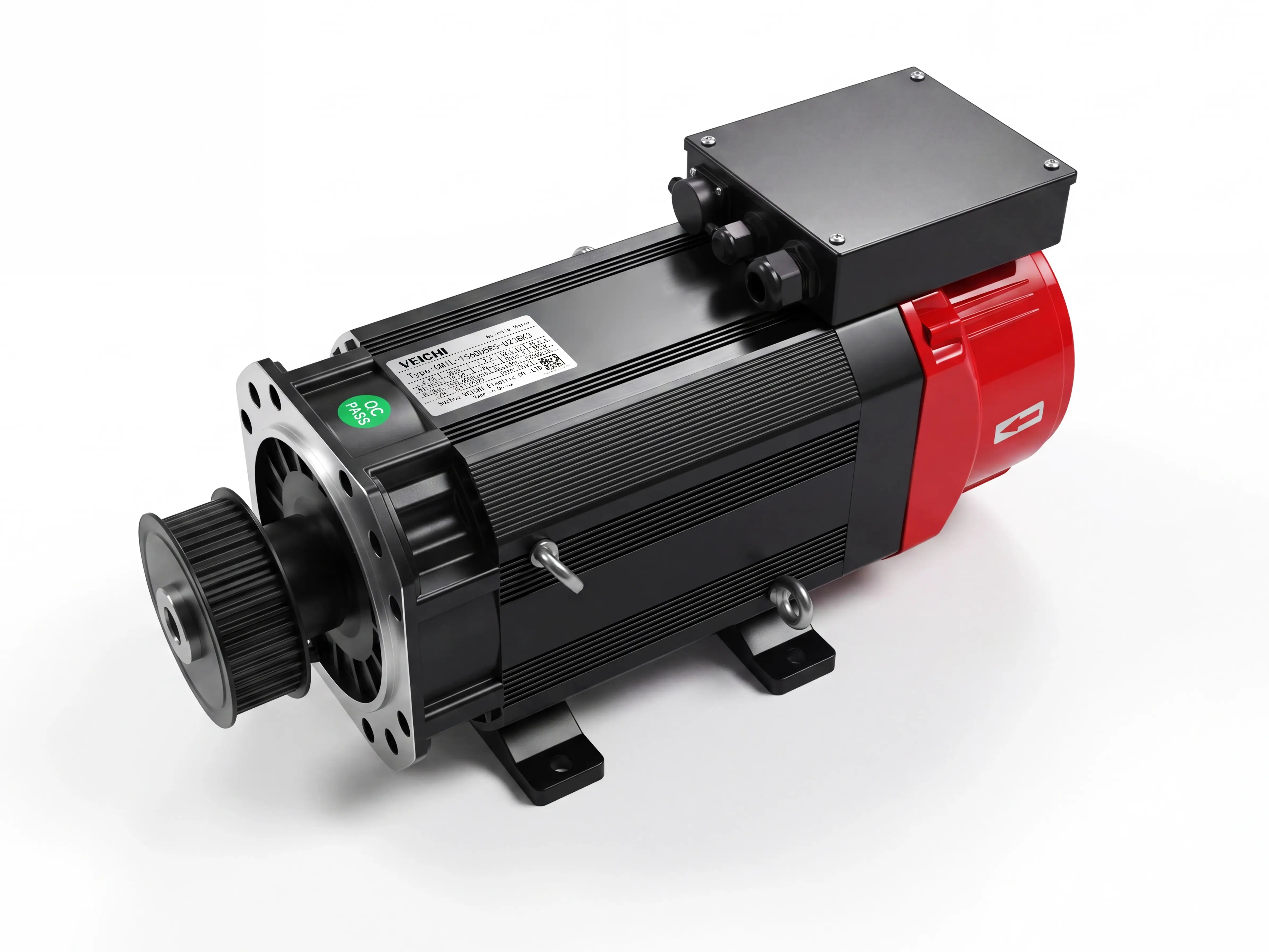 VEICHI 7.5kW servo motor for drive spindle of Spire 1530 5-axis CNC wood lathe