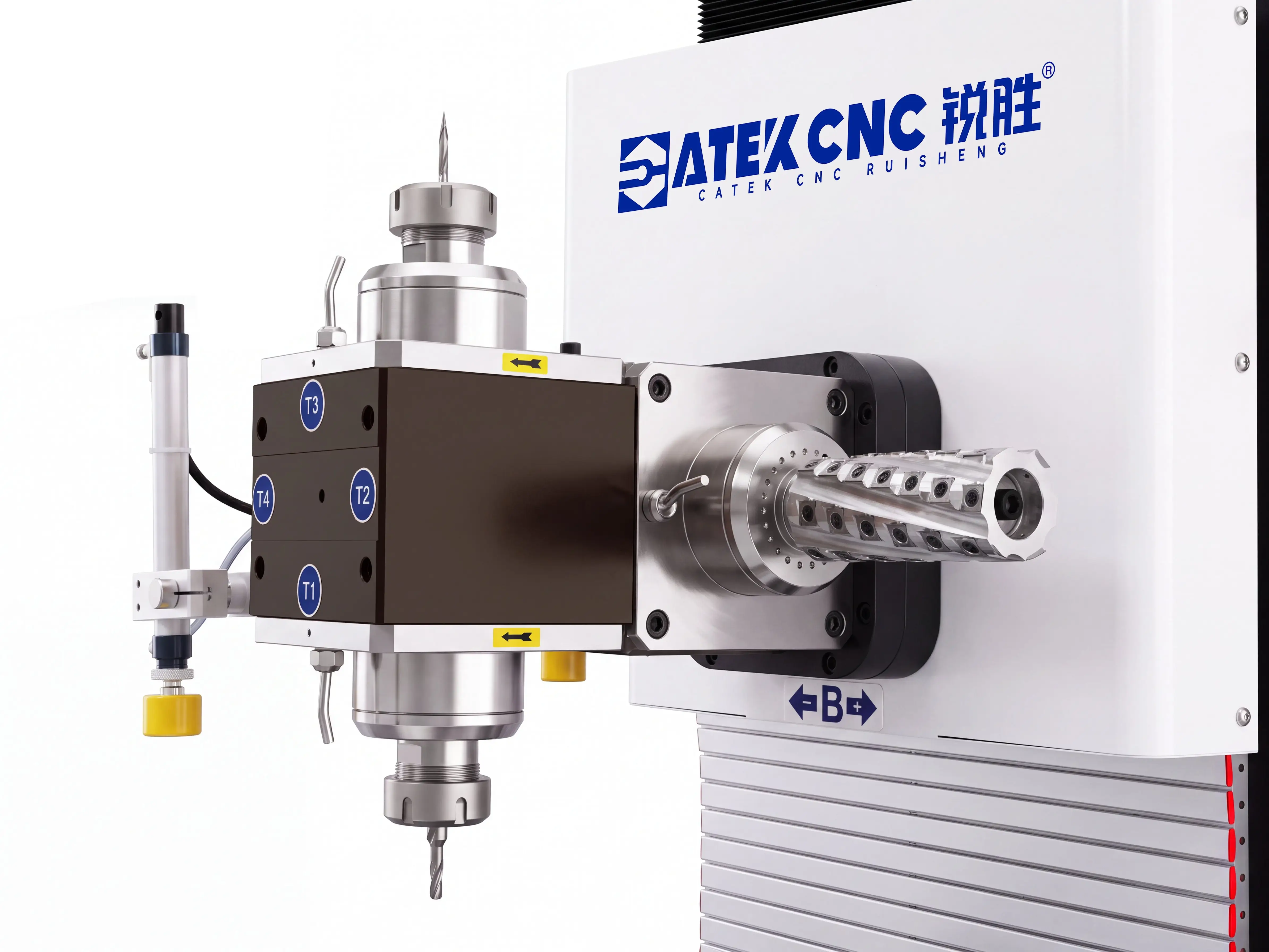 4-Station machining head of Spire 1530 5-axis CNC wood lathe
