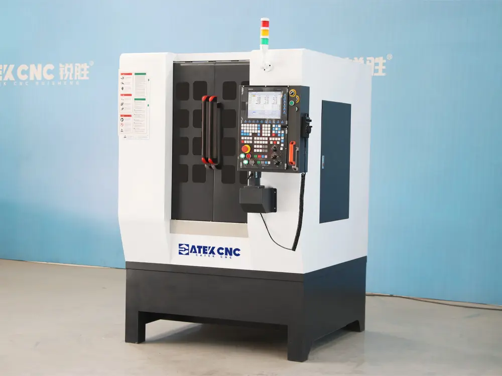 Enclosed atc CNC metal milling machine with 5-axis cradle-type rotary axis and touch probe Enclosed atc CNC metal milling machine with 5-axis cradle-type rotary axis and touch probe