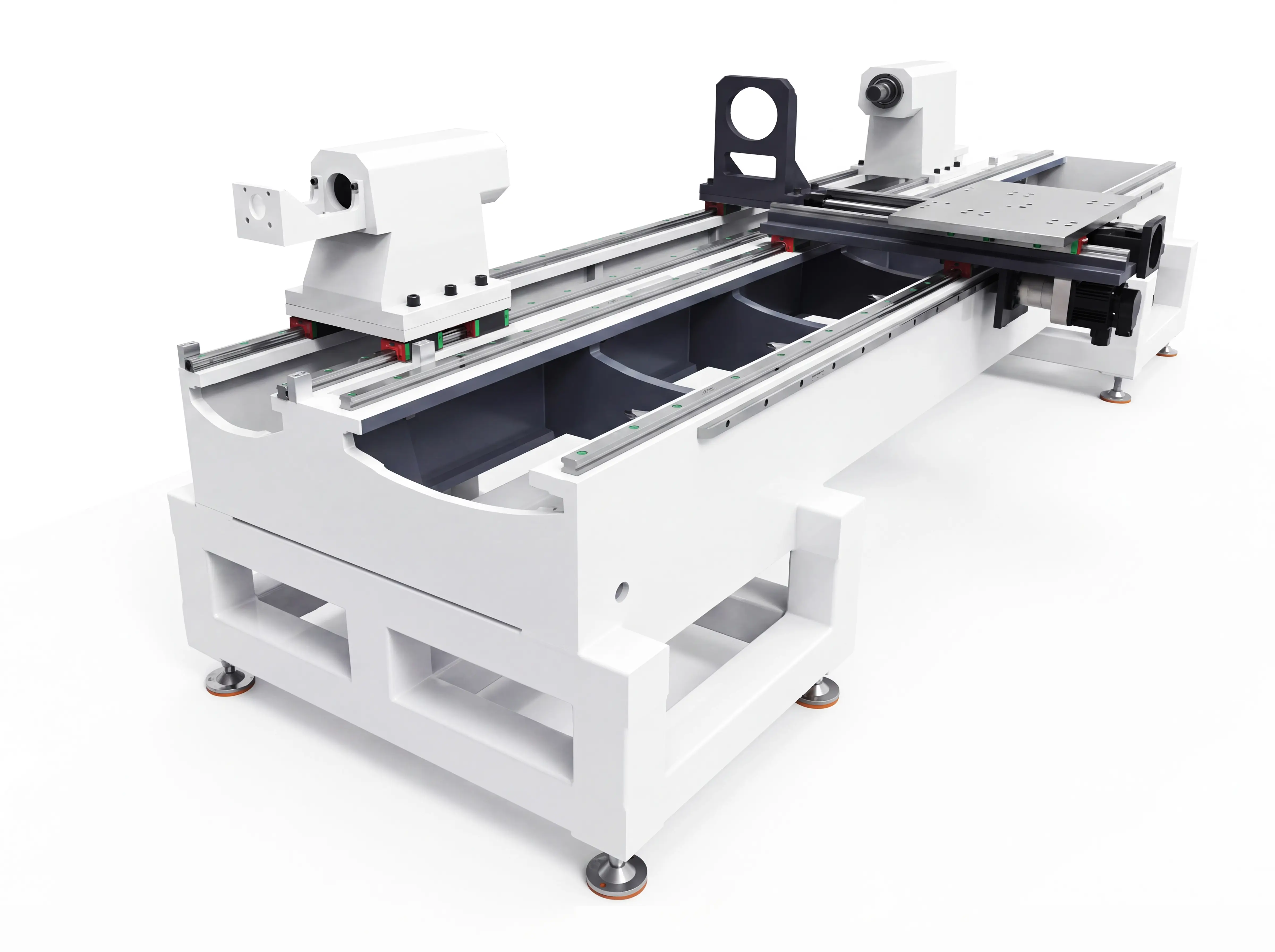 Heavy-duty bed of Spire 1530 ATC CNC wood lathe