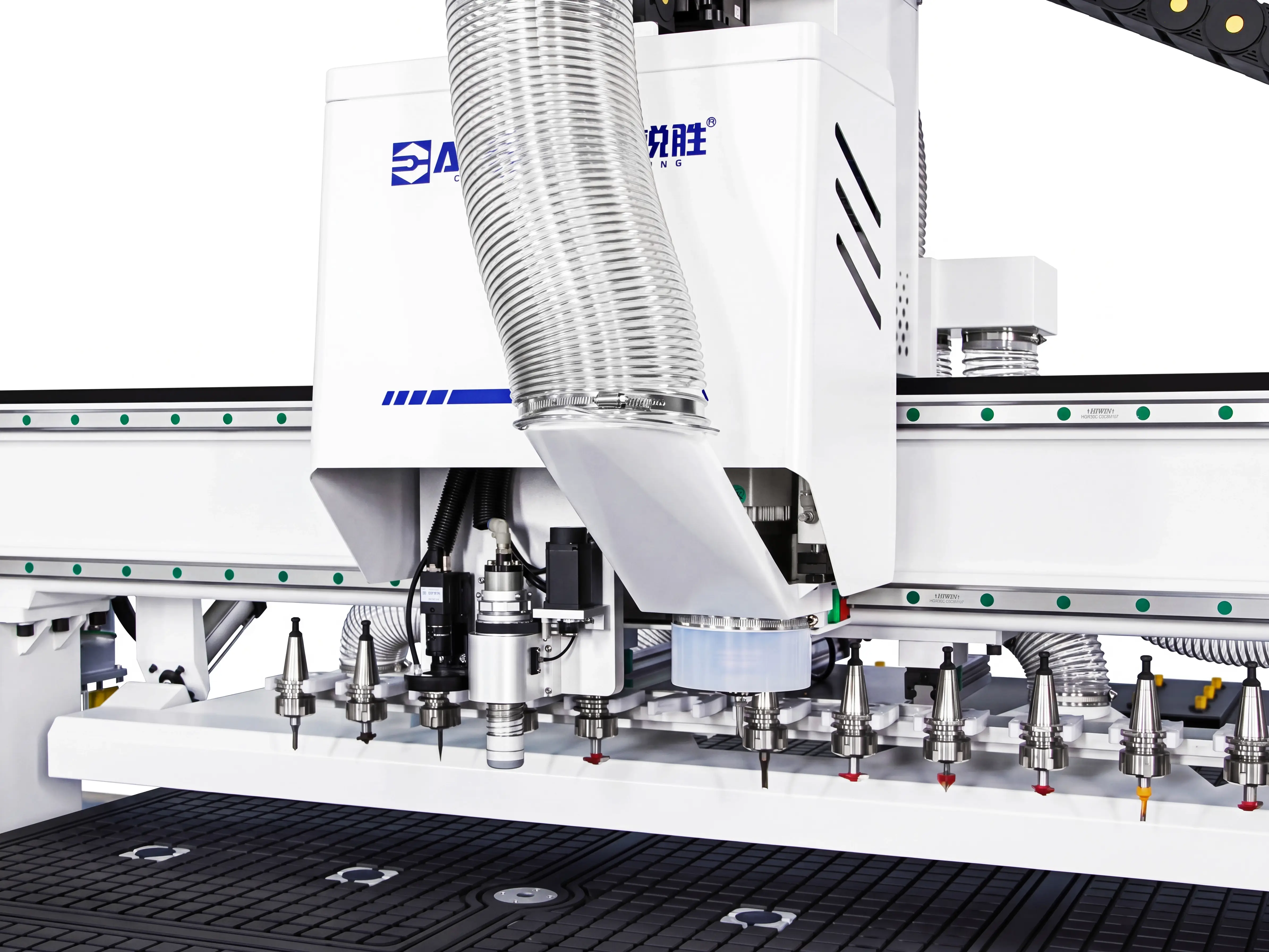 HQD 9KW Automatic Tool Changer Spindle of Spire 2030 ATC CNC router with oscillating cutter