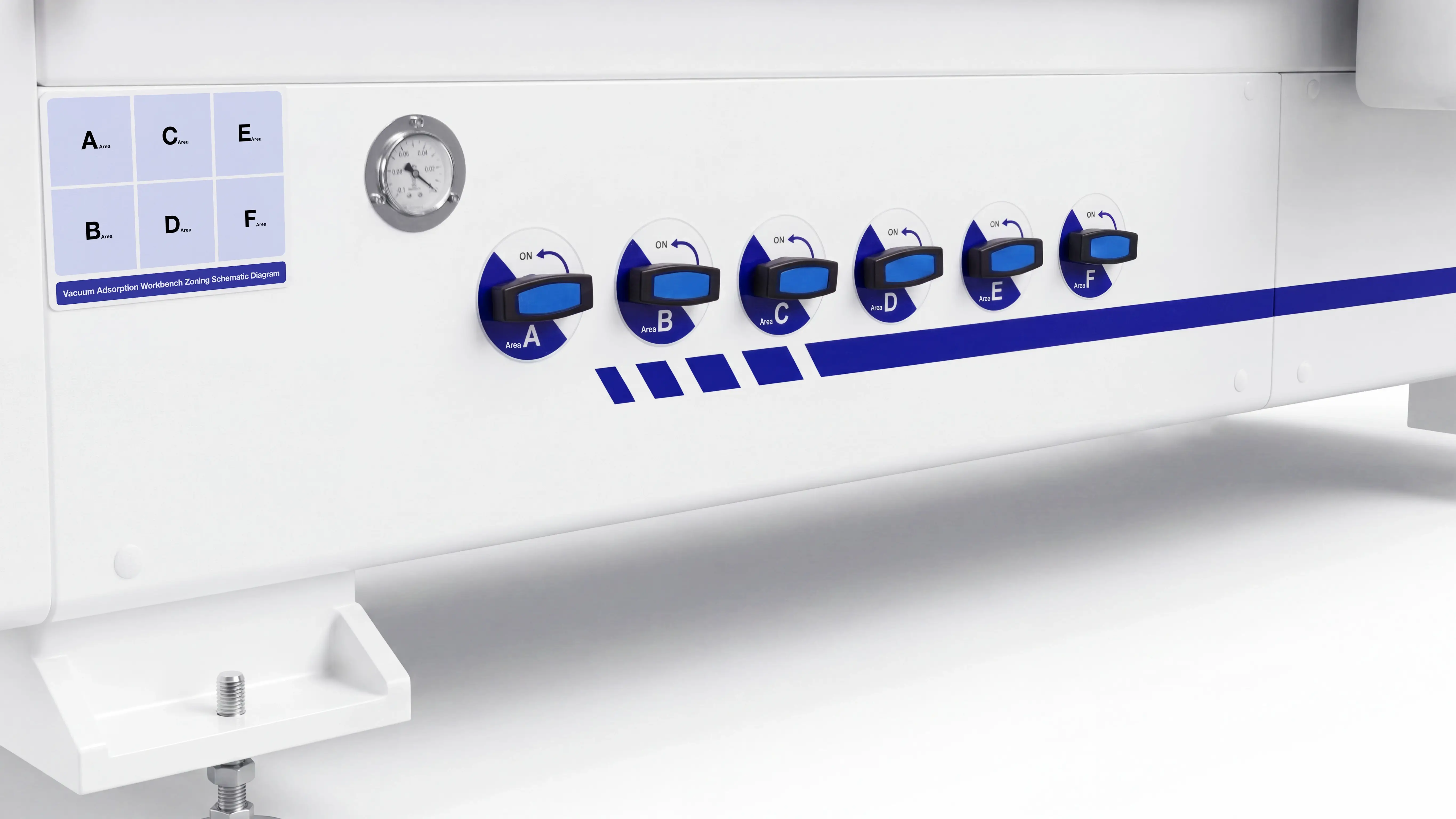 Vacuum zone control switches for Spire 2030 ATC CNC router with oscillating cutter