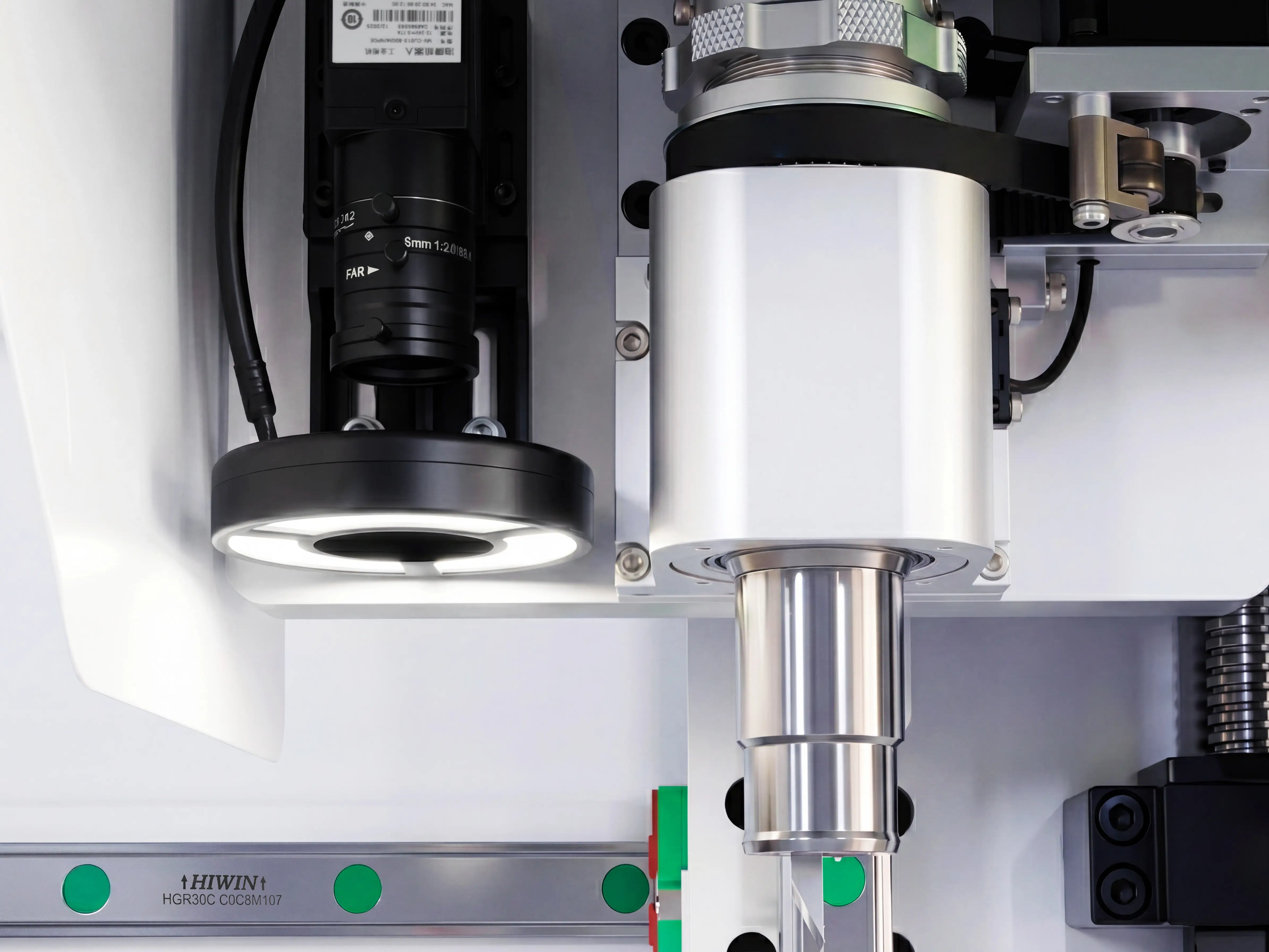 Pneumatic oscillating cutter and CCD vision system of Spire 2030 ATC CNC router with oscillating cutter