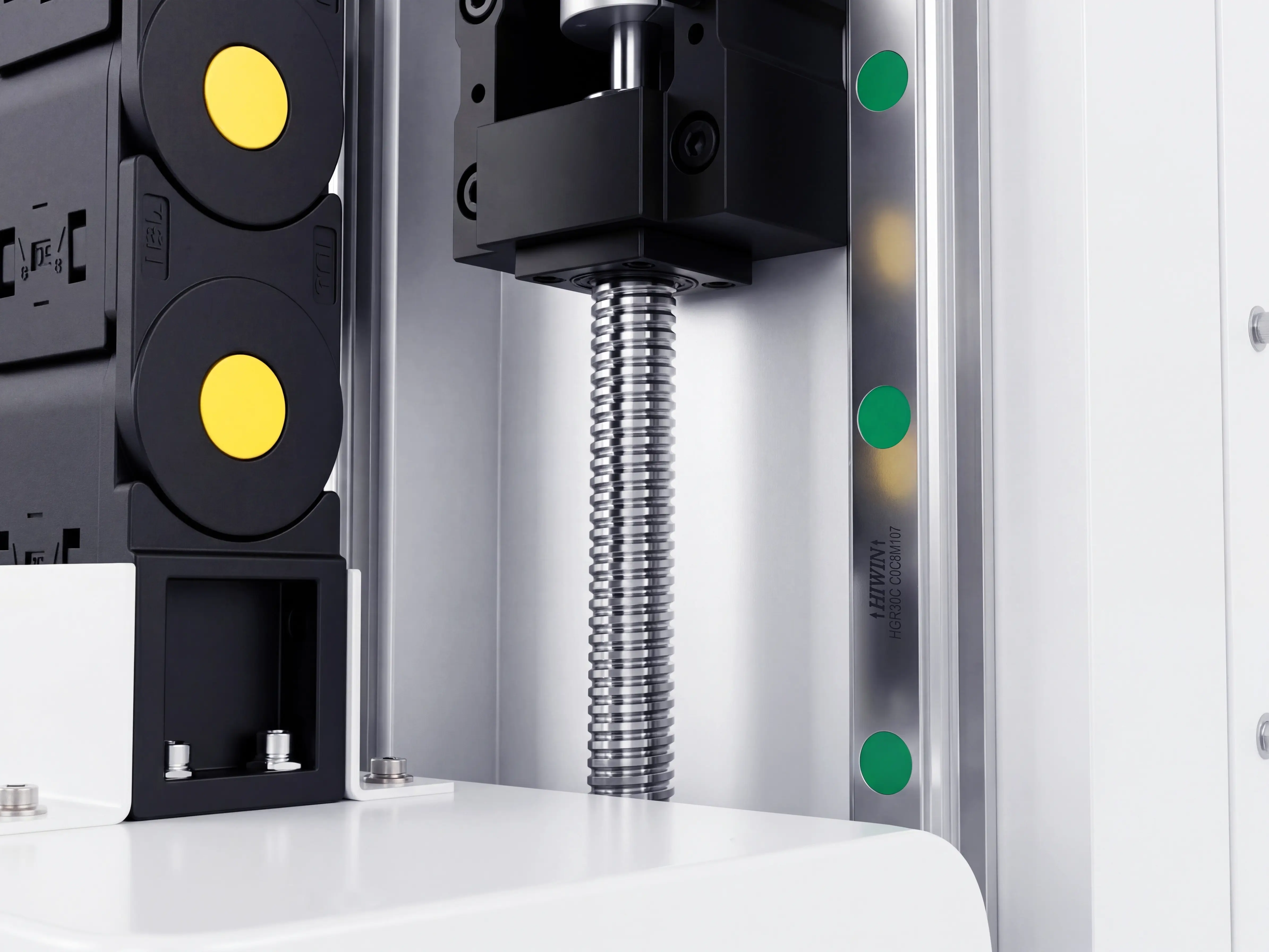 TBI (Taiwan) ground ball screws of Spire 2030 ATC CNC router with oscillating cutter