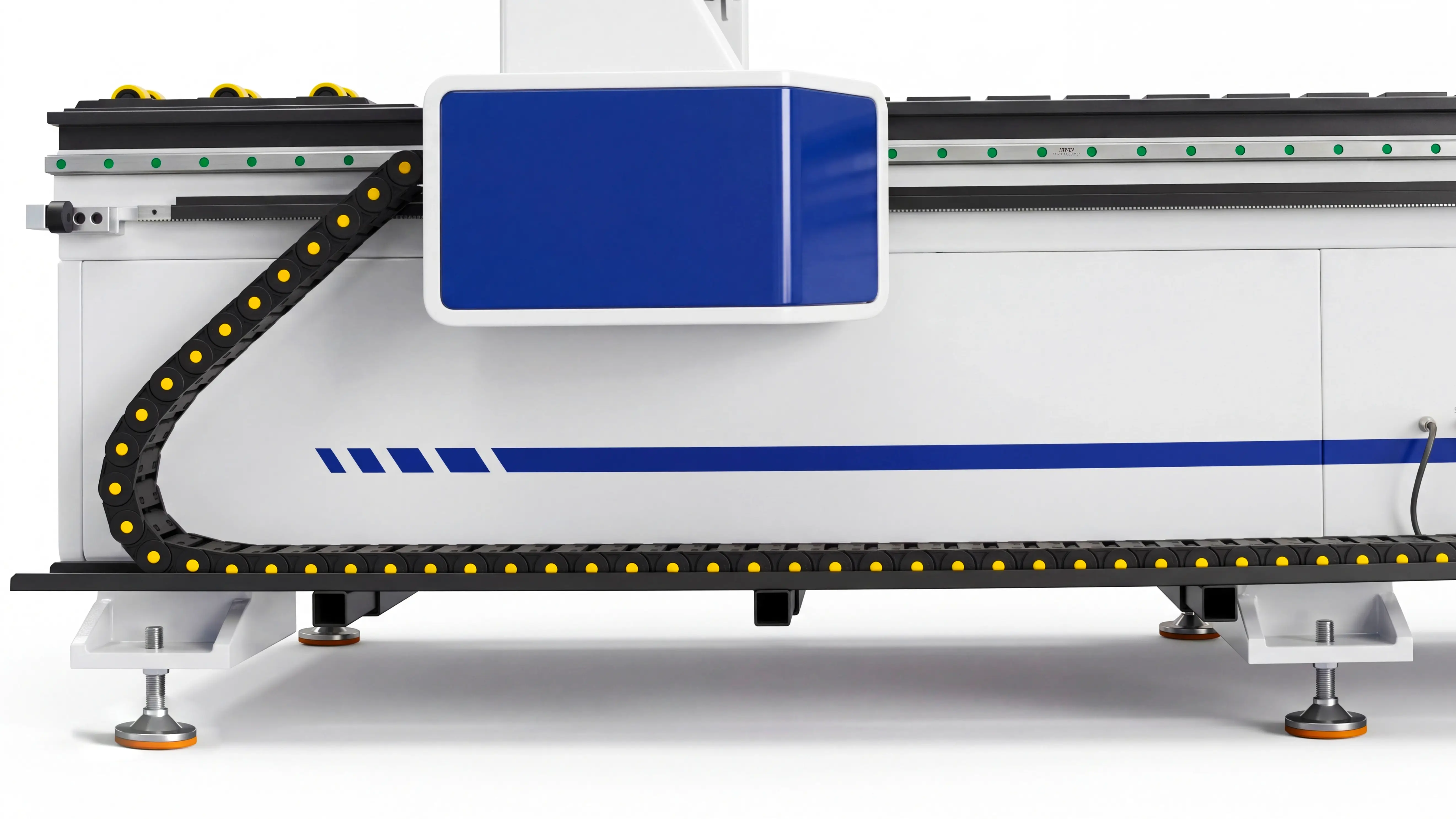 Fully enclosed high-strength cable carrier of Spire 1325 CNC router