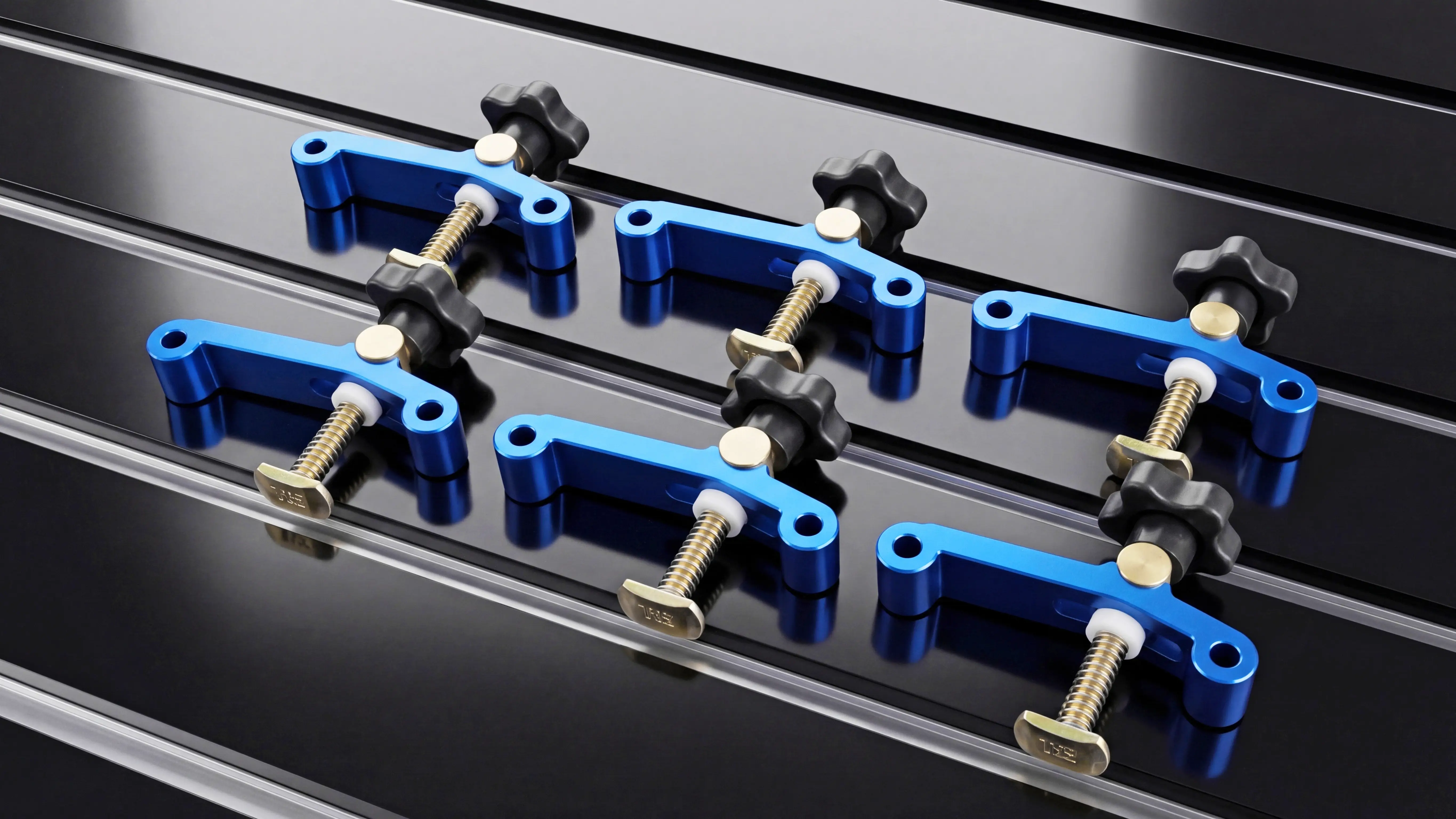 Hold-down clamps for Spire 1325 CNC router